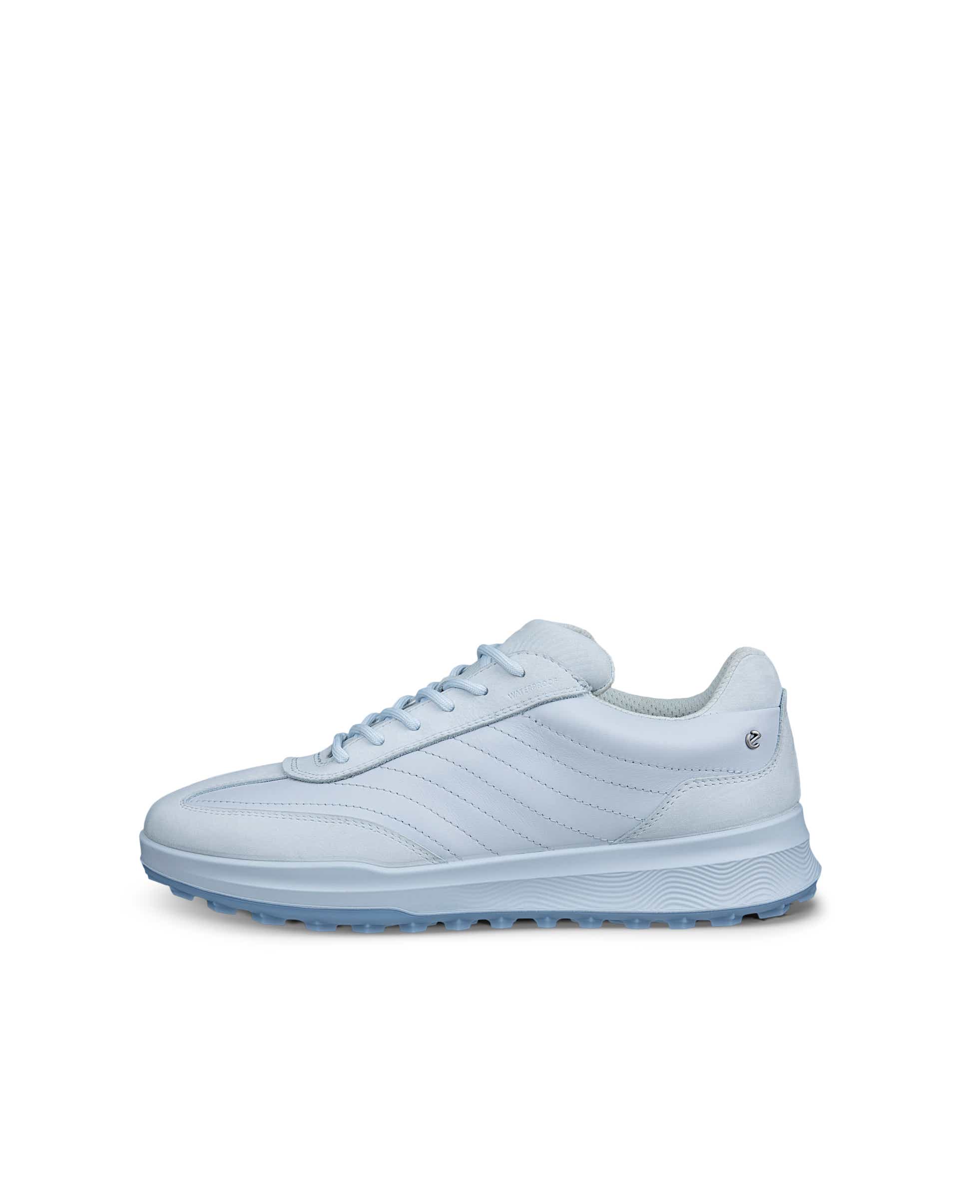 Women's ECCO® Golf Street Vibe Leather Waterproof Golf Shoe - Blue - Outside