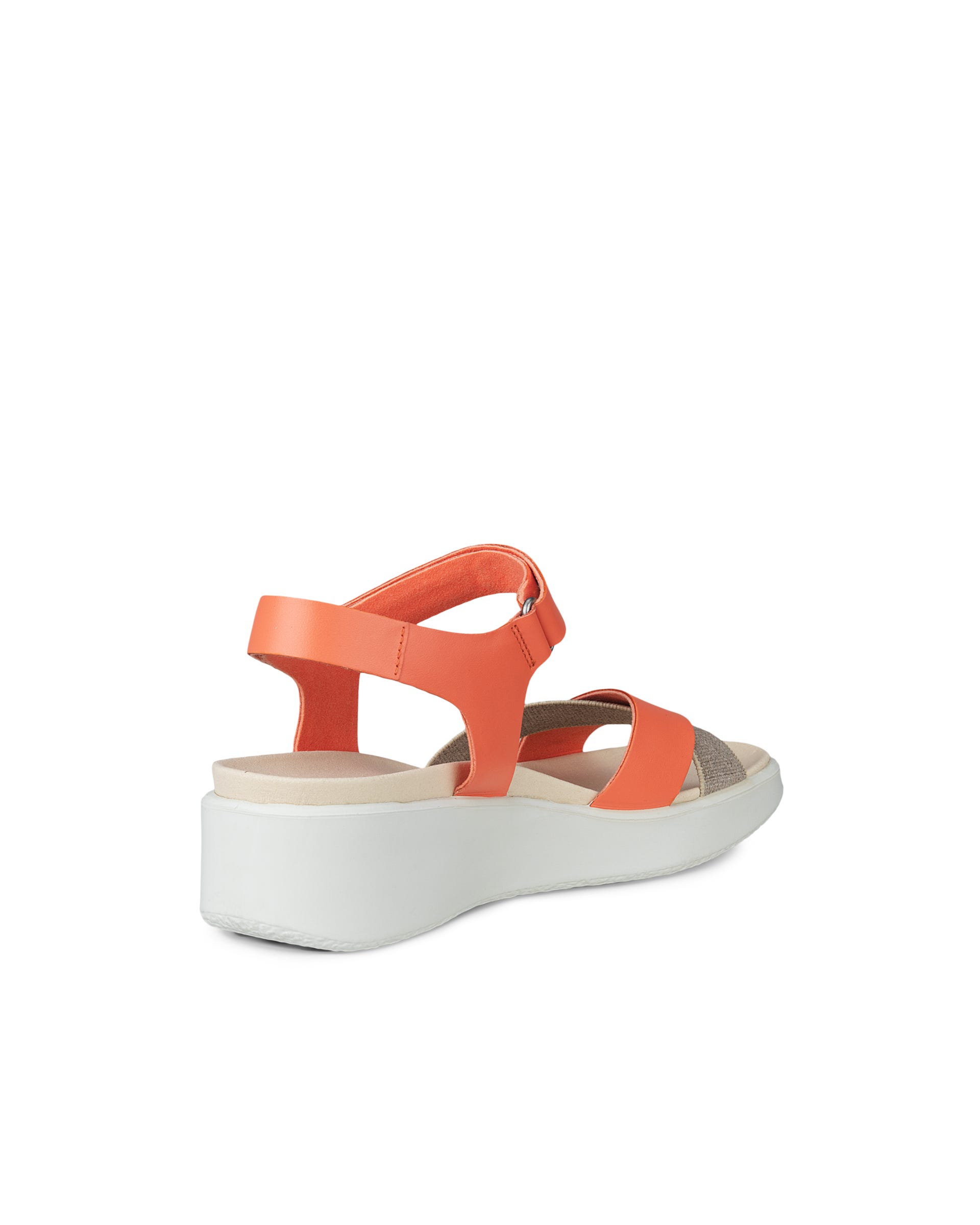 Women's ECCO® Flowt LX Leather Wedge Sandal - Orange - Back