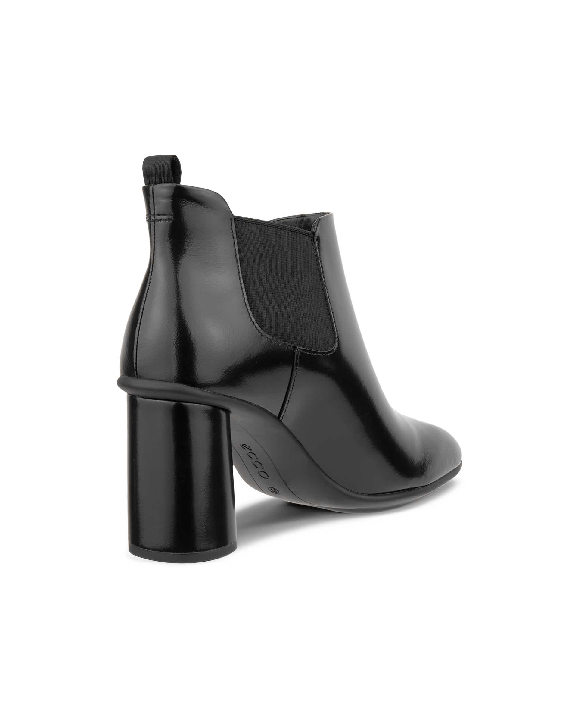 Women's ECCO® Sculpted Alba 65 Leather Chelsea Heel Boot - Black - Back