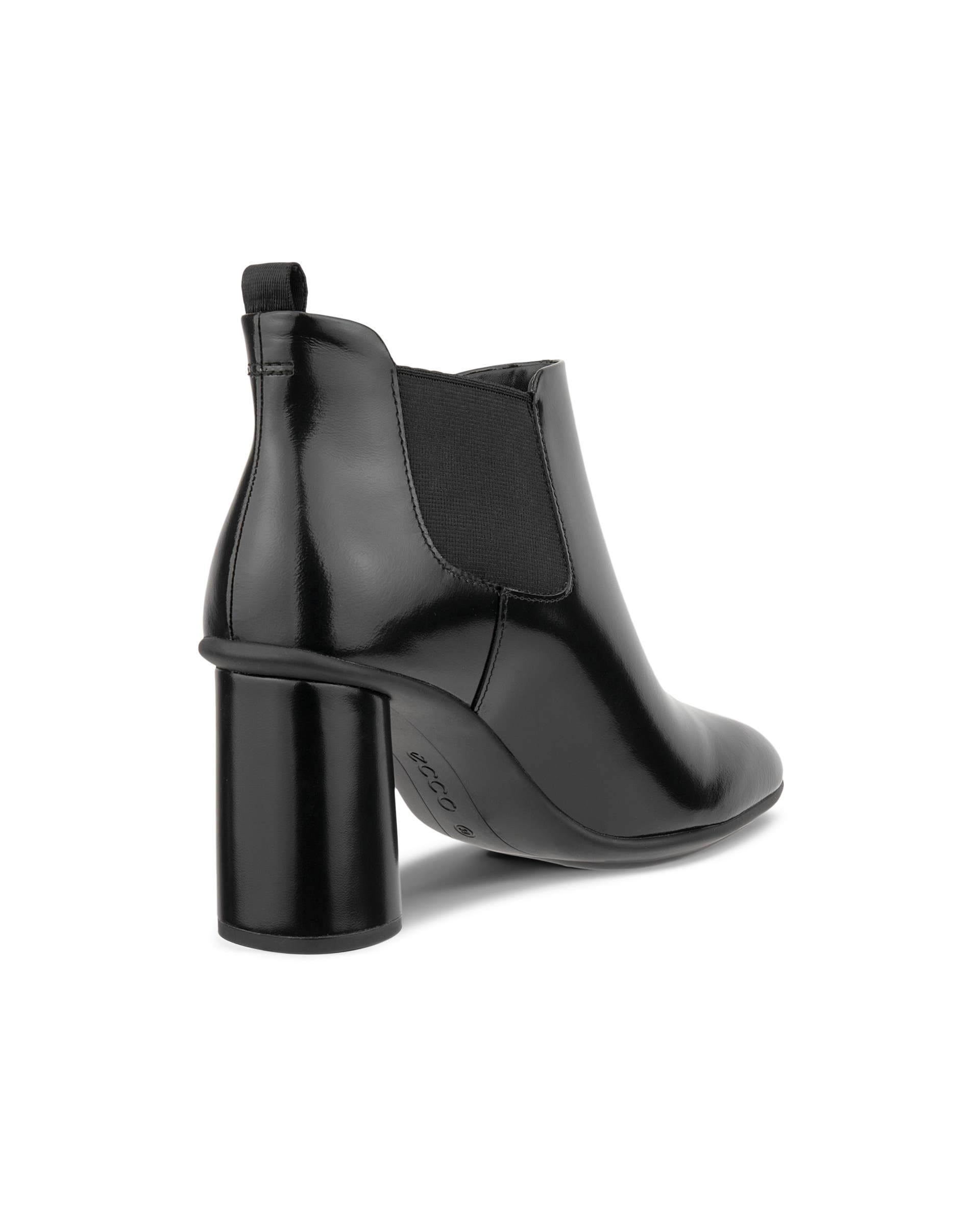 Women's ECCO® Sculpted Alba 65 Leather Chelsea Heel Boot - Black - Back