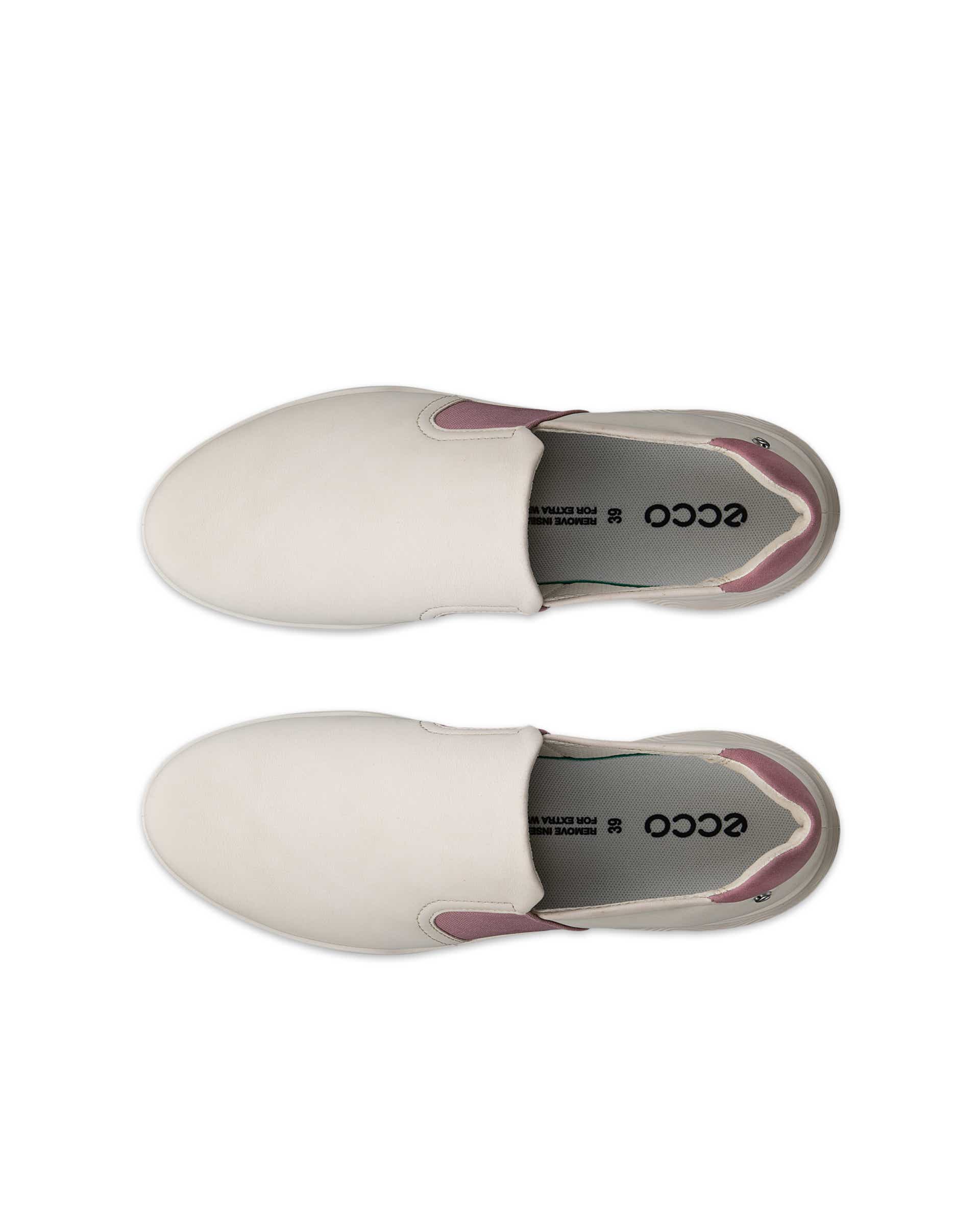 Women's ECCO® Golf Street Vibe Nubuck Golf Shoe - Beige - Top left pair