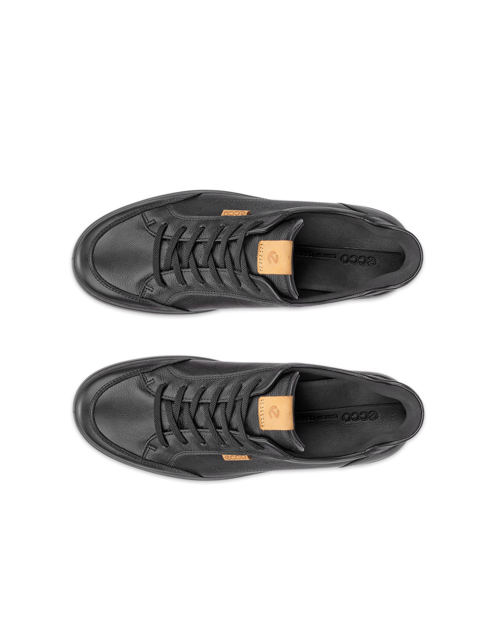 Miesten ECCO® SOFT 7 nahka tennari - Musta - Top left pair