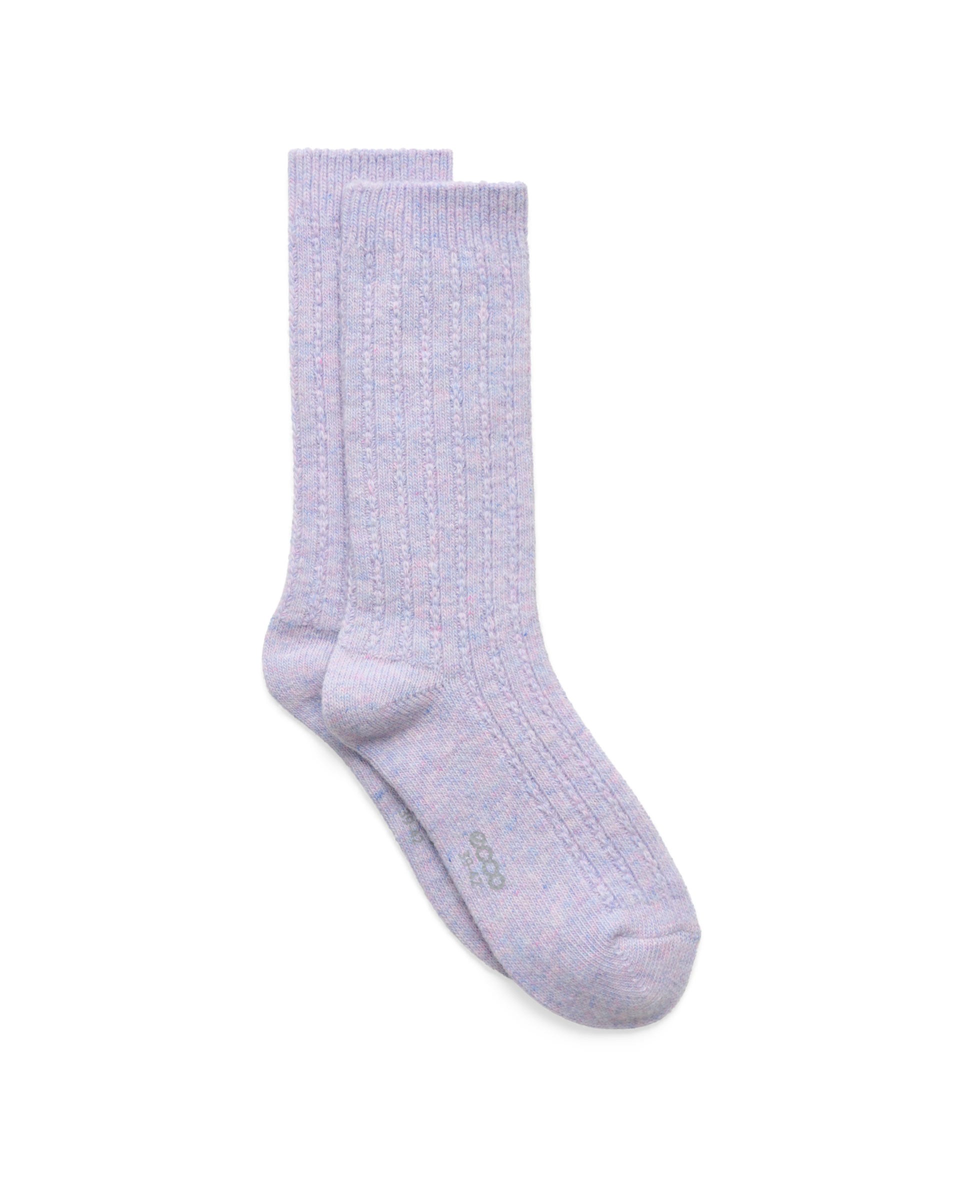ECCO® HYGGE CABLE KNIT MID-CUT Damen Stricksocken mit Zopfmuster - Lila - Main
