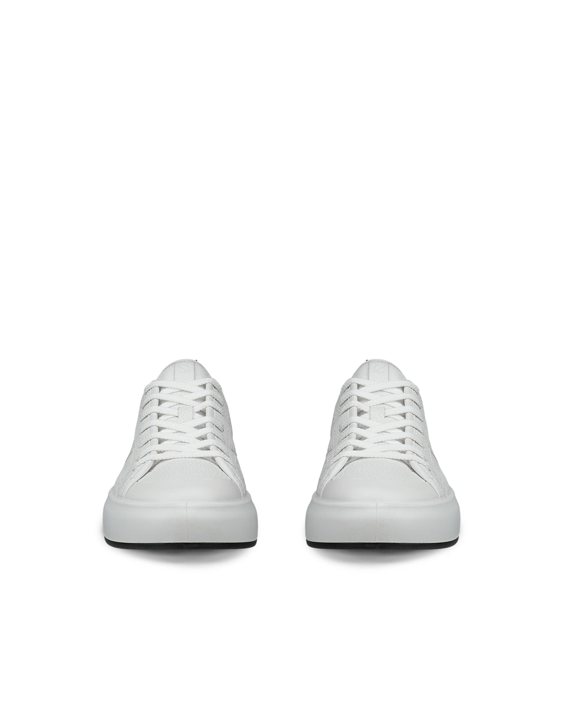 Women's ECCO® Street Ace Leather Sneaker - White - Front pair