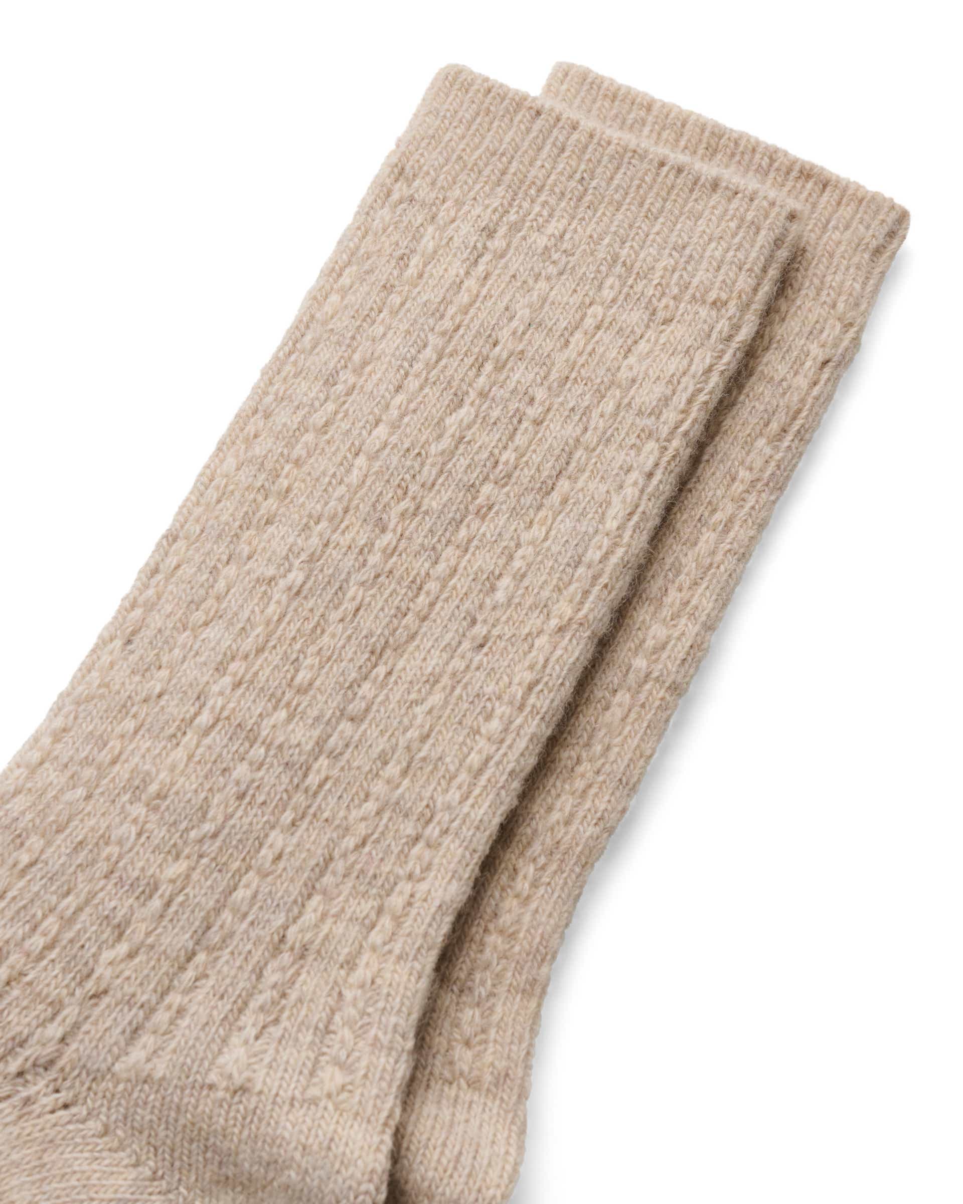 ECCO® HYGGE CABLE KNIT MID-CUT Damen Stricksocken mit Zopfmuster - Beige - Detail-1