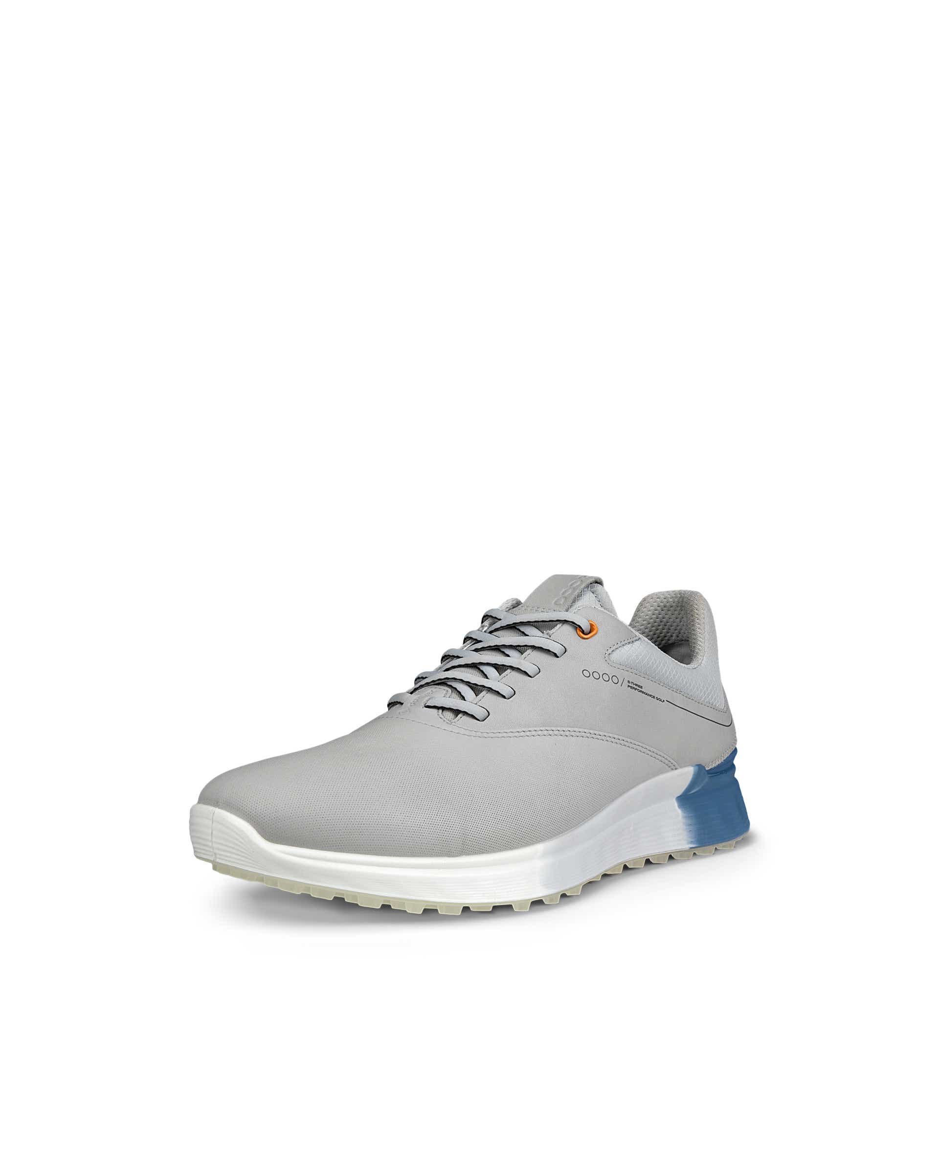 高級 ECCO S-THREE レザーゴアテック スパイクレスシューズ ECCO Golf S Three メンズ レザーGore-Texゴルフシューズ | グレー