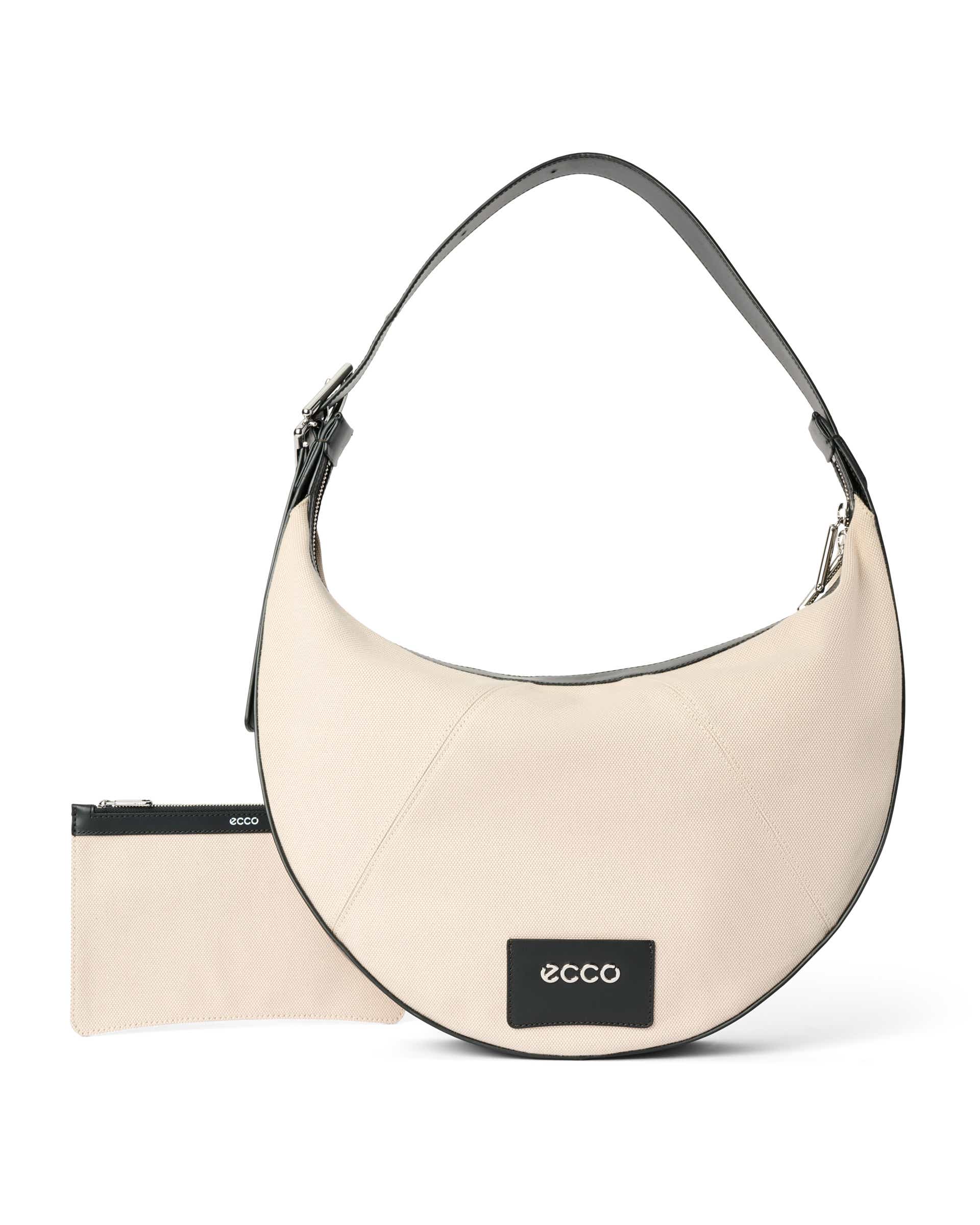 ECCO® Fortune Large Canvas Leather Crossbody Bag - Beige - Main