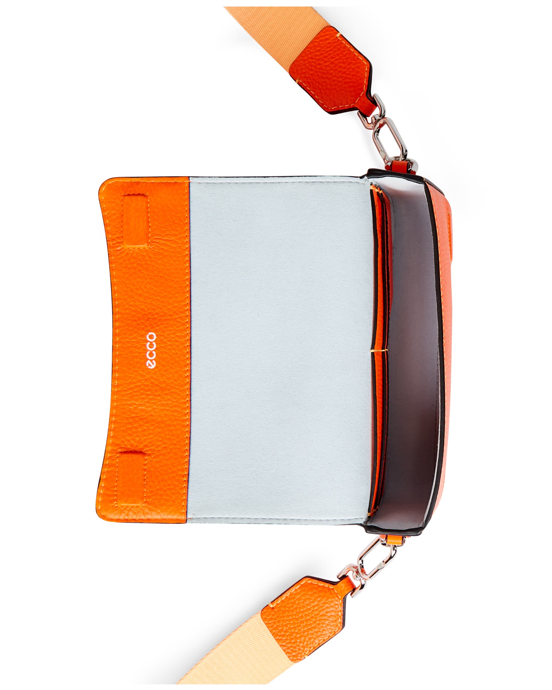 ECCO® Pinch Small Pebbled Leather Pinch Crossbody Bag - Orange - Birdeye