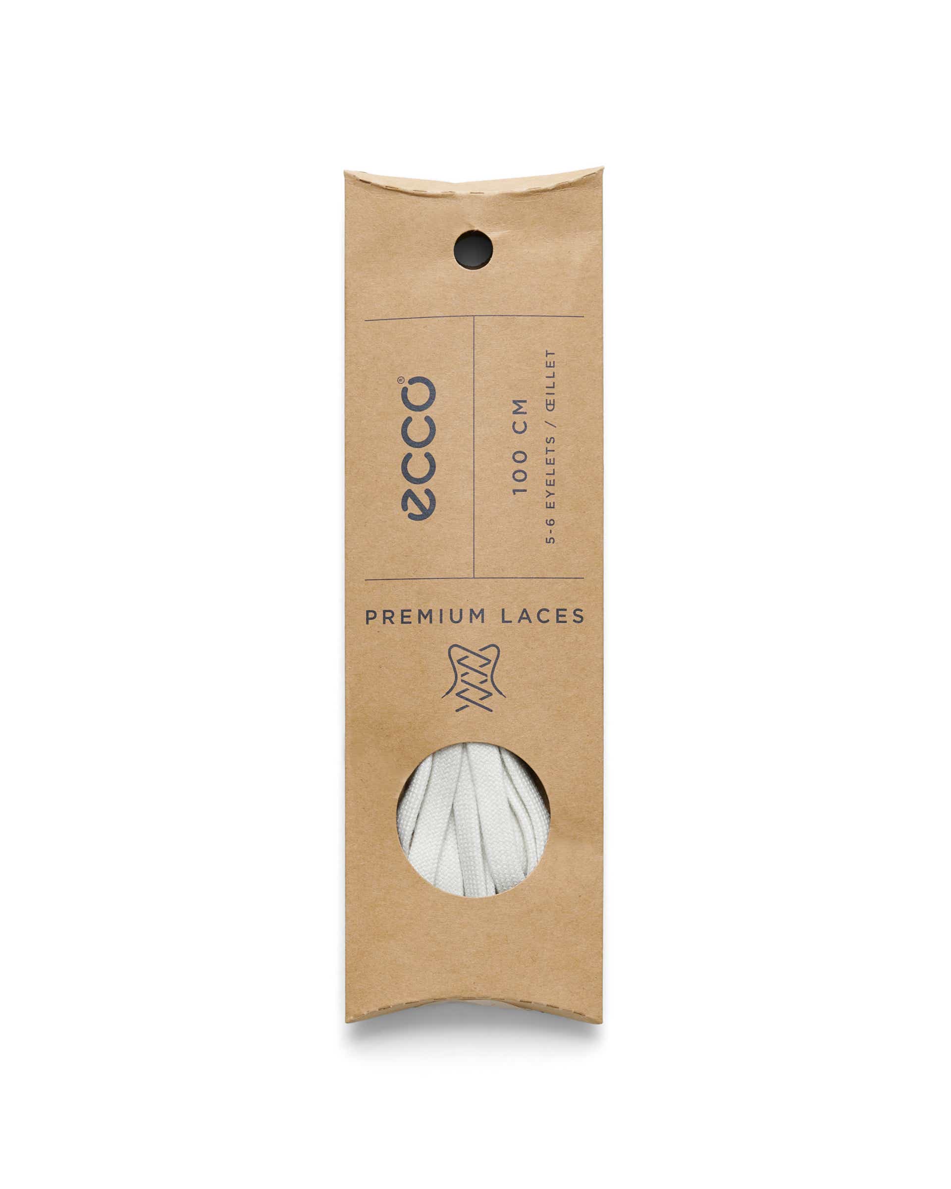 Atacadores espalmados ECCO® Flat - Branco - Detail-2