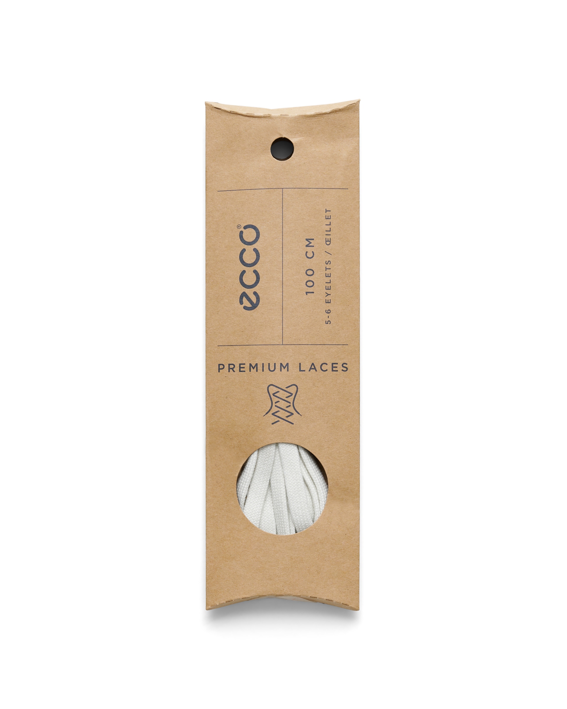 Atacadores espalmados ECCO® Flat - Branco - Detail-2