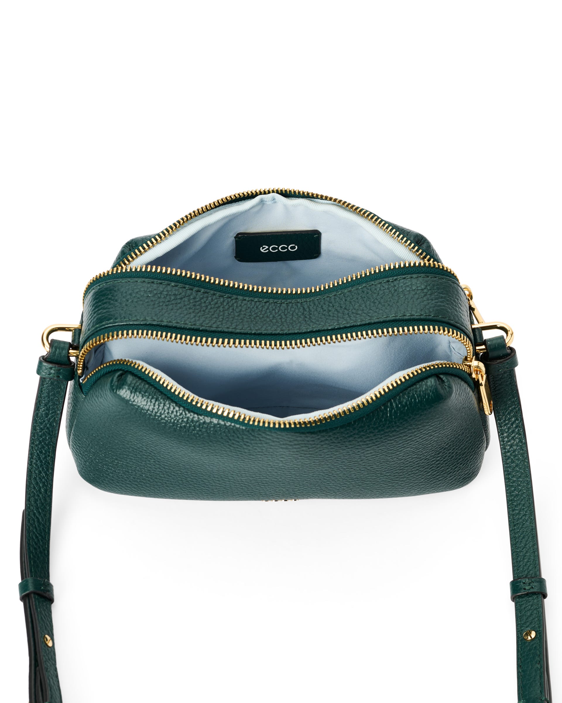 ECCO® Leather Curve Camera Bag - Green - Inside