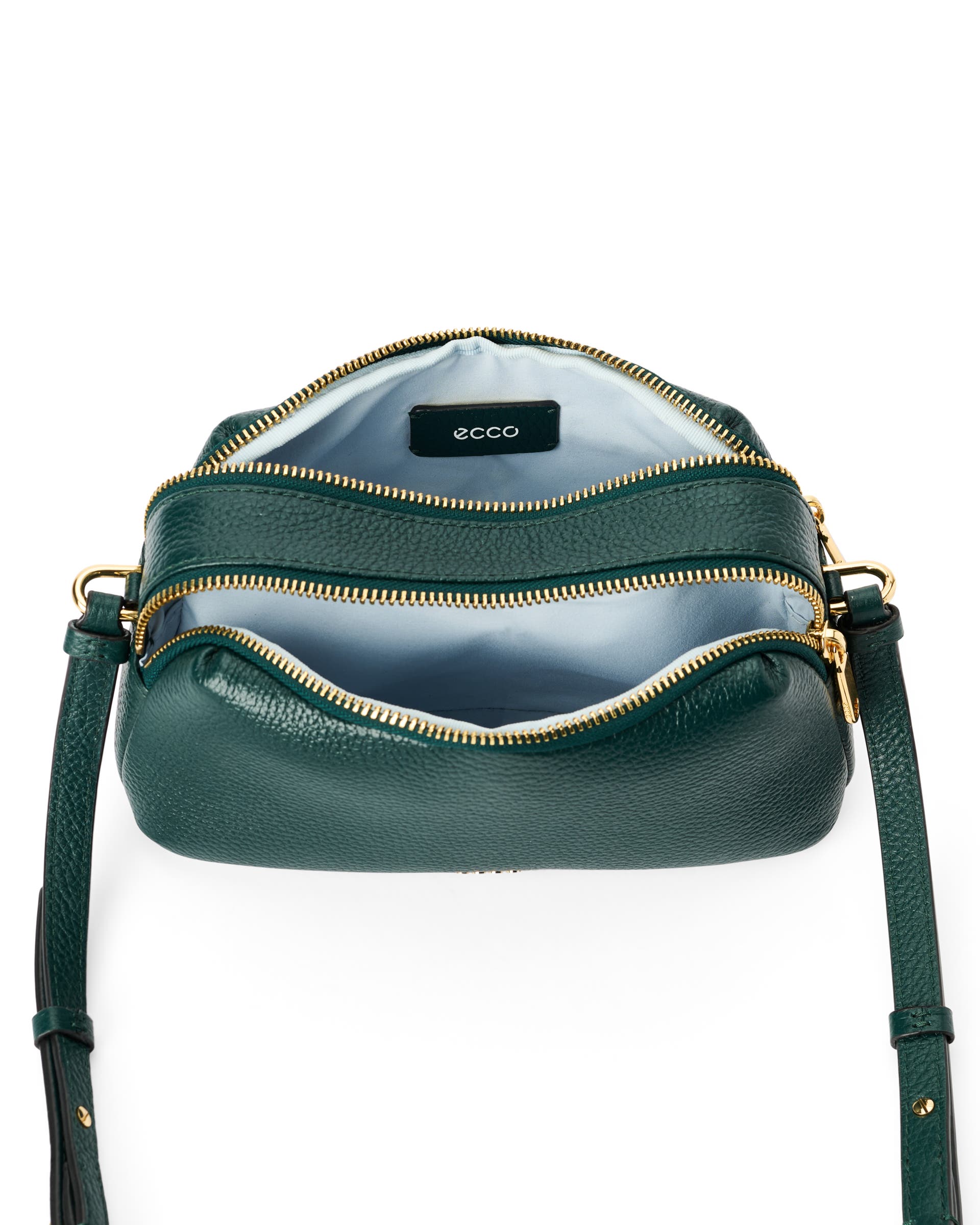 ECCO® Leather Curve Camera Bag - Green - Inside
