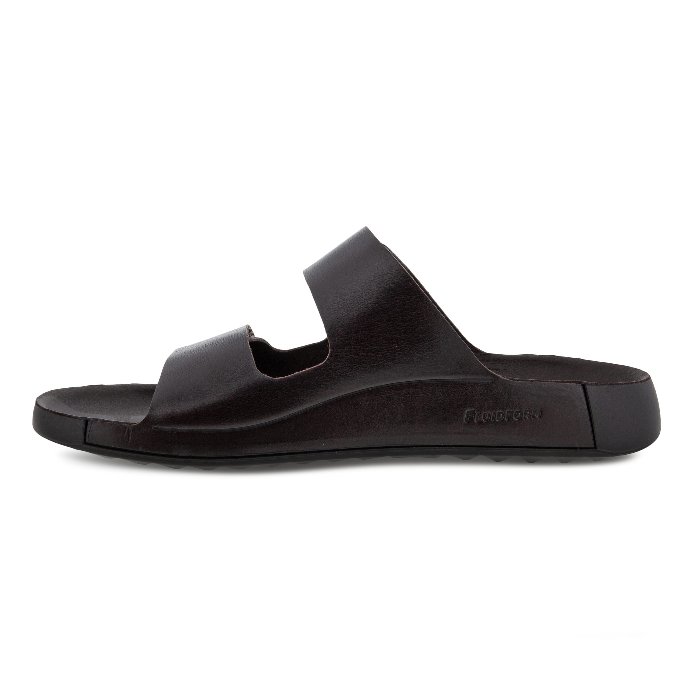 Men's ECCO® Cozmo Leather Buckle Two Strap Sandal  - Brown - Inside