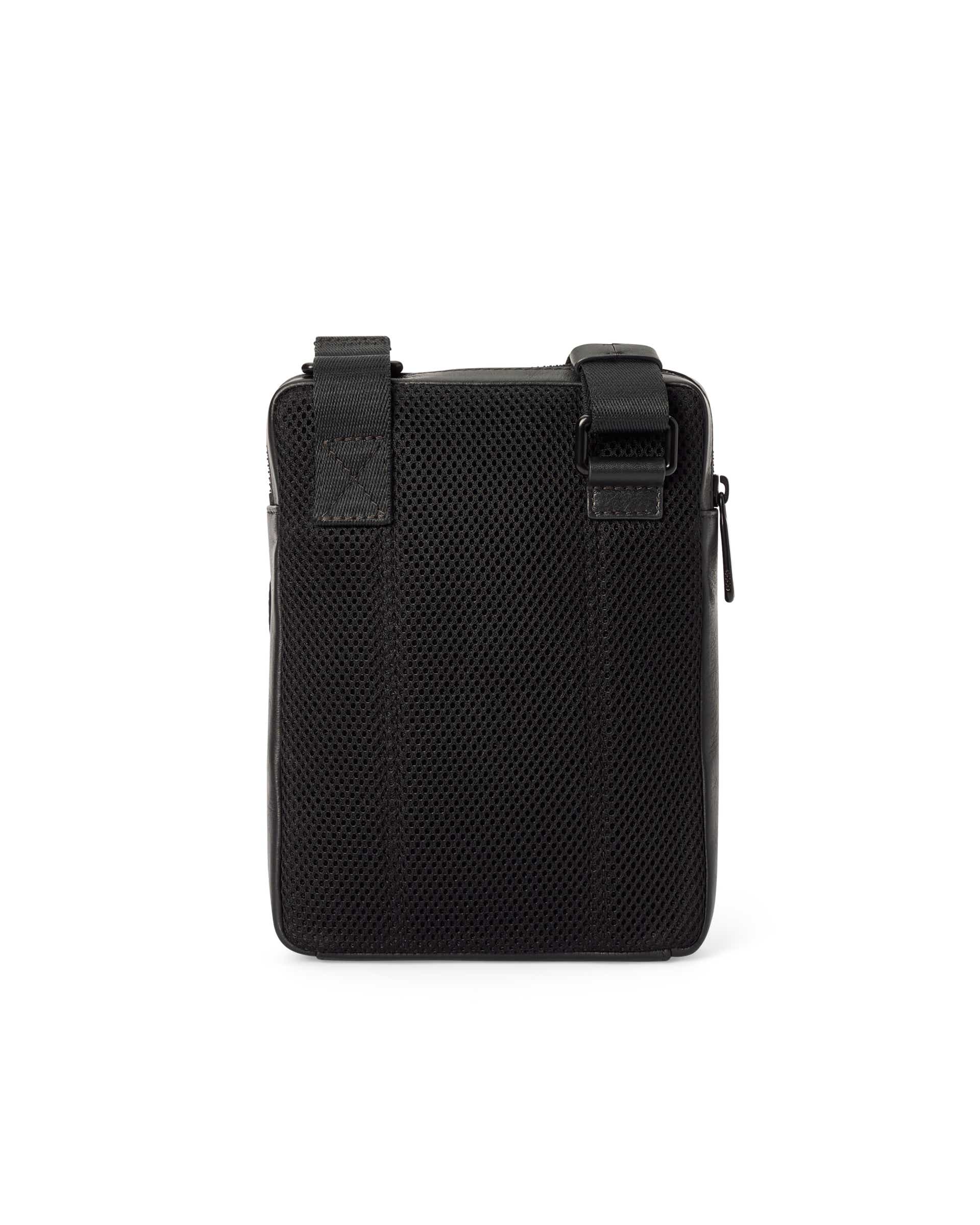 Pánska kožená plochá kabelka cez rameno ECCO® FLAT POUCH CITY - Čierna - Back