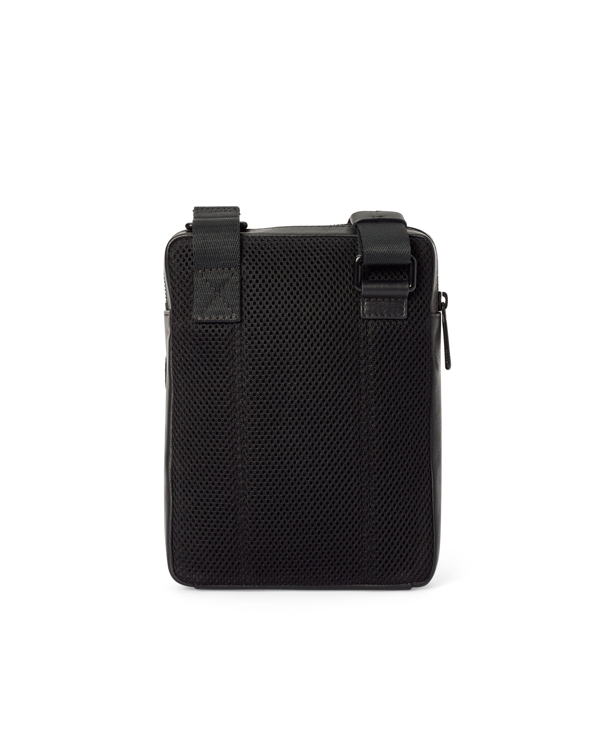 Pánska kožená plochá kabelka cez rameno ECCO® FLAT POUCH CITY - Čierna - Back