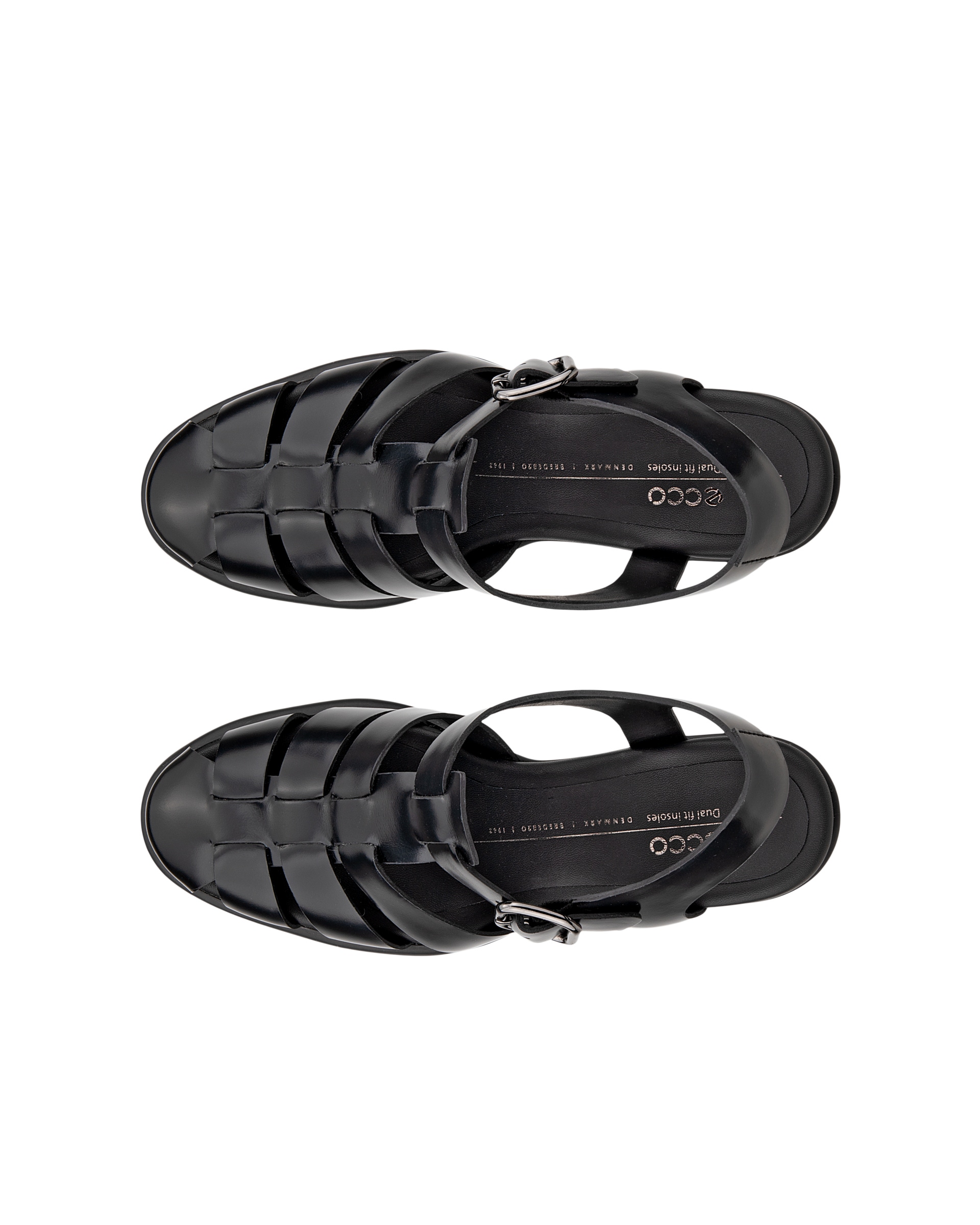 ECCO® Sculpted LX 55 escarpins en cuir à talon carré pour femme - Noir - Top left pair