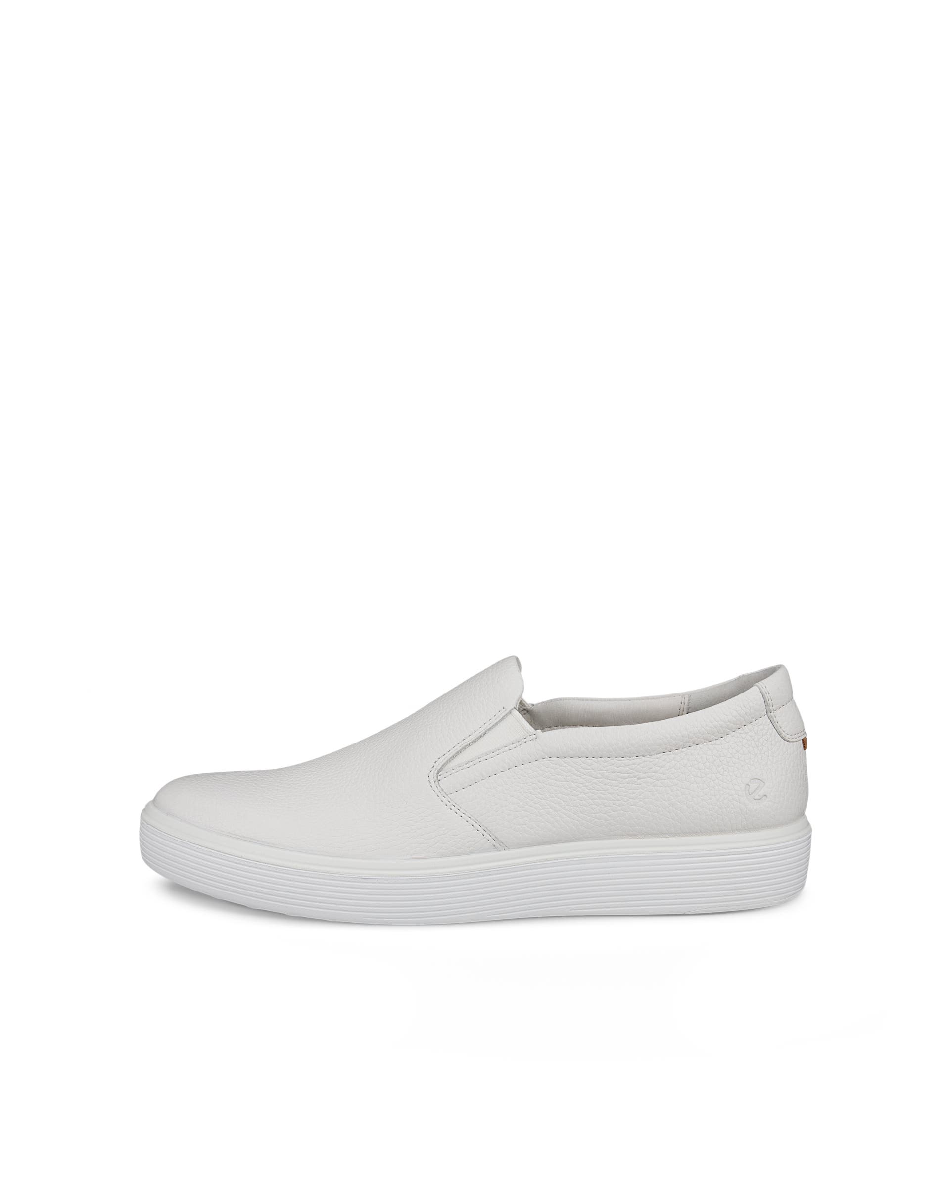 Men's ECCO® Soft 60 Leather Slip-On - White - Outside