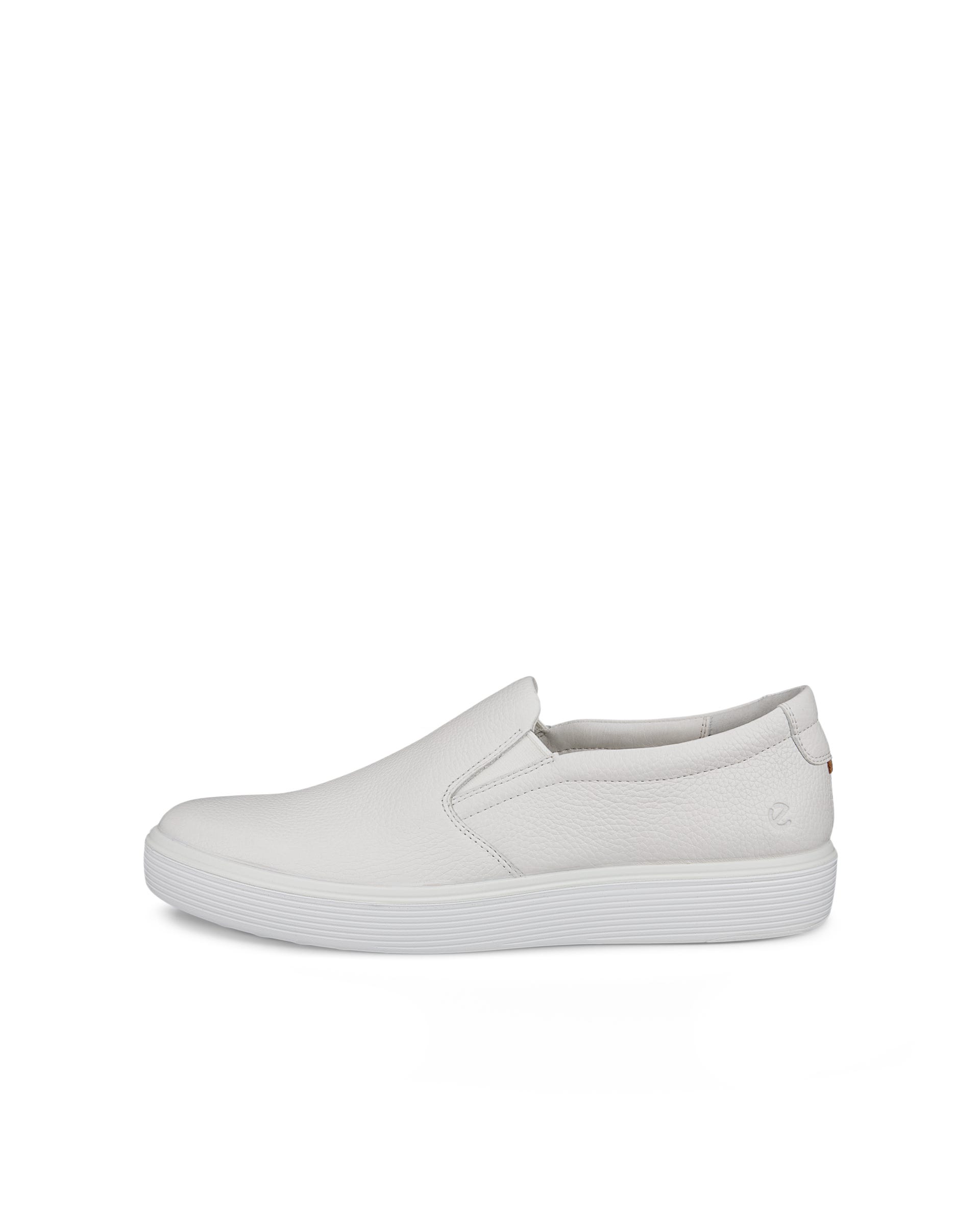 Men's ECCO® Soft 60 Leather Slip-On - White - Outside