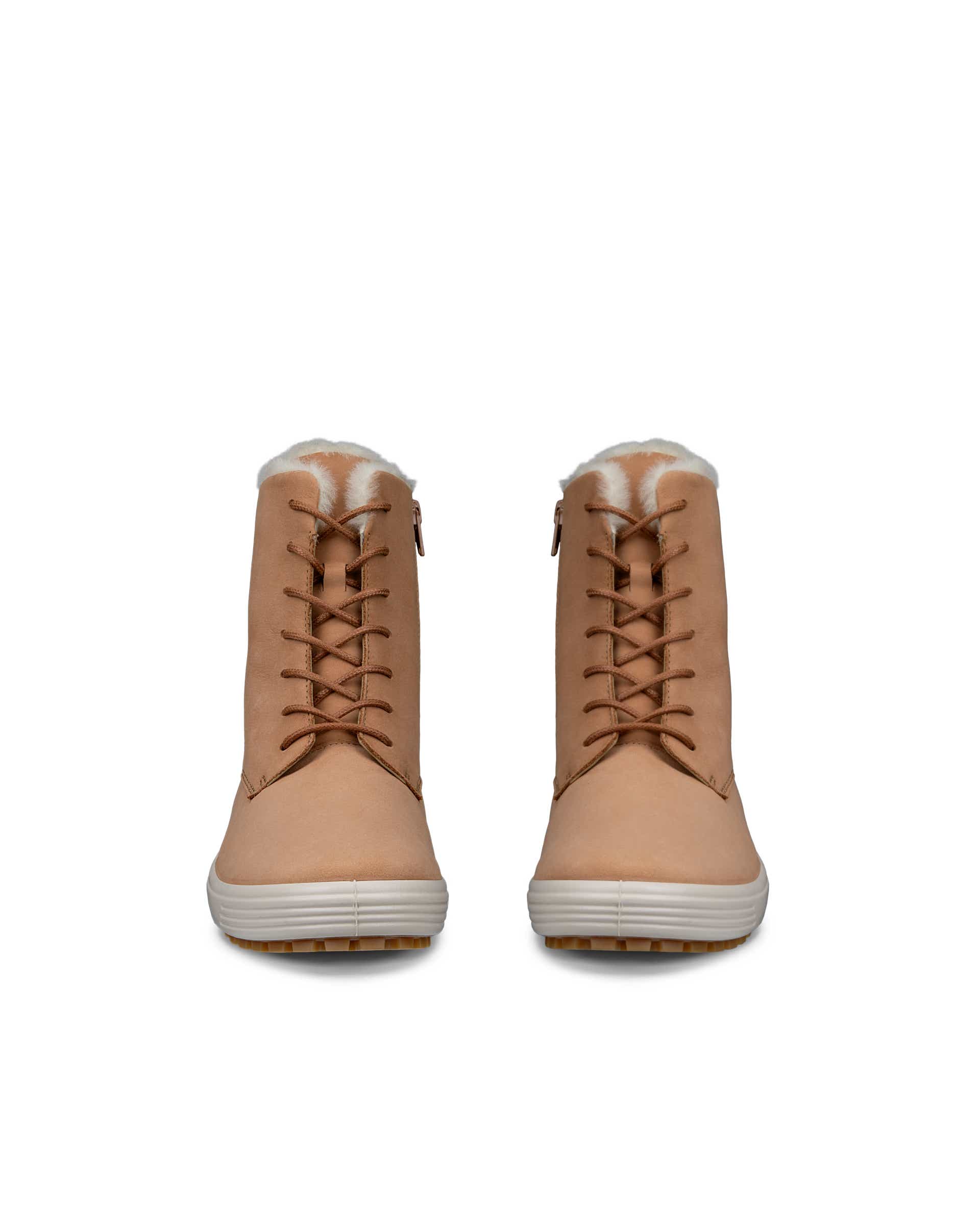 ECCO Soft 7 Tred Women's Fleece-lined Mid-cut Boot - Brown - Front pair