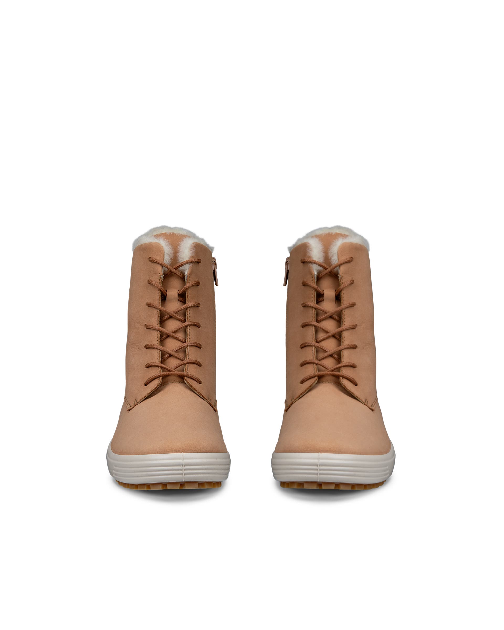 ECCO® Soft 7 Tred ženske srednje kožne čizme - Smeđa - Front pair