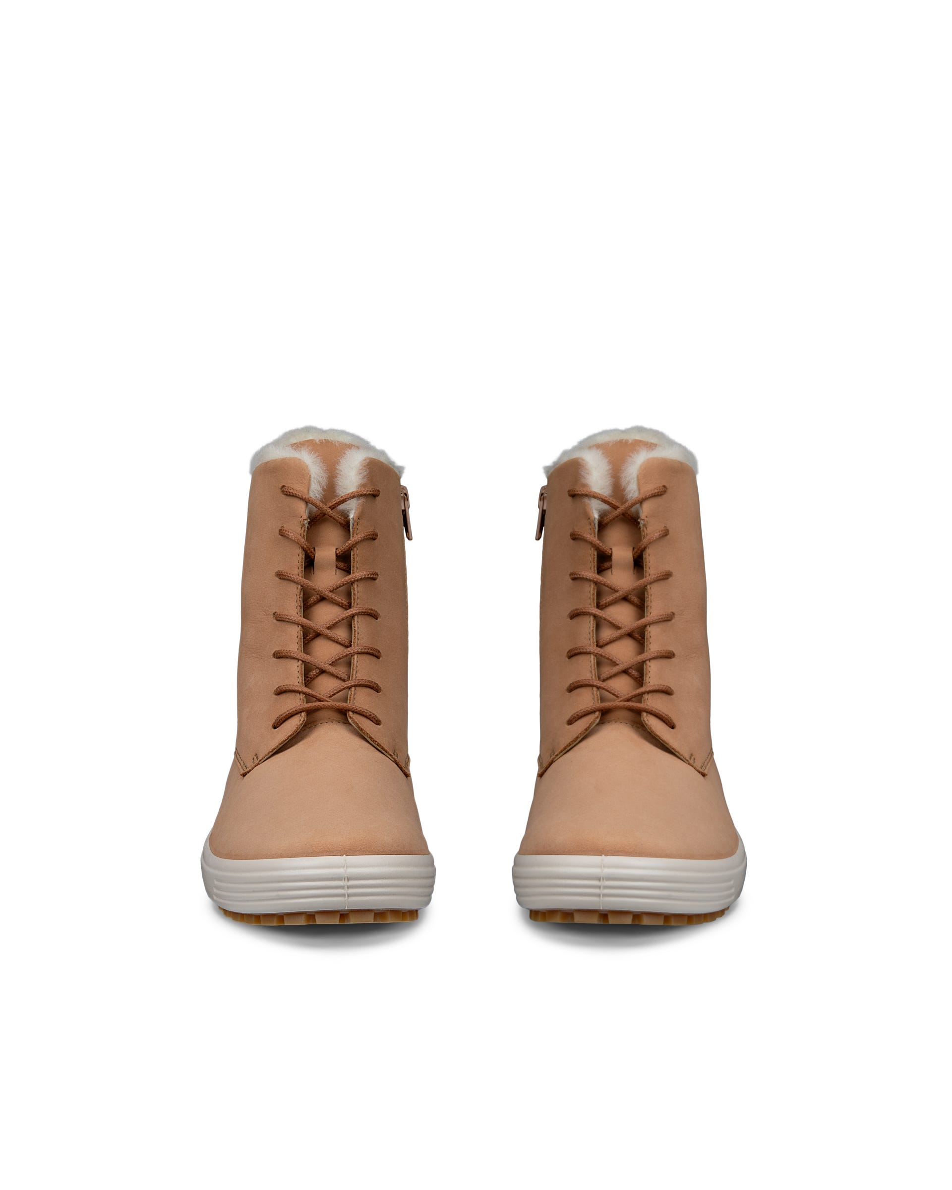 ECCO® Soft 7 Tred ženske srednje kožne čizme - Smeđa - Front pair