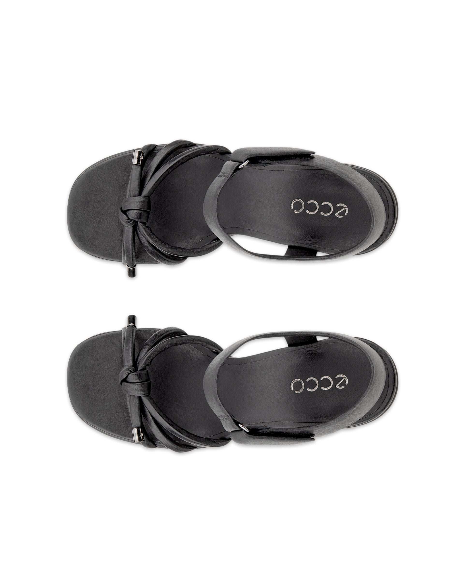ECCO Sculpted Alba 65 ウィメンズ レザーヒールサンダル - ブラック - Top left pair