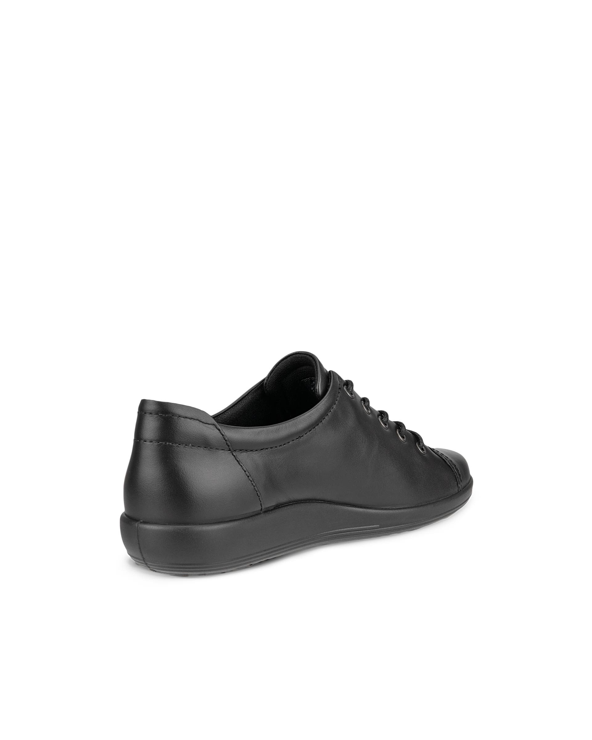 ECCO® Soft 2.0 chaussures de marche en cuir pour femme - Noir - Back