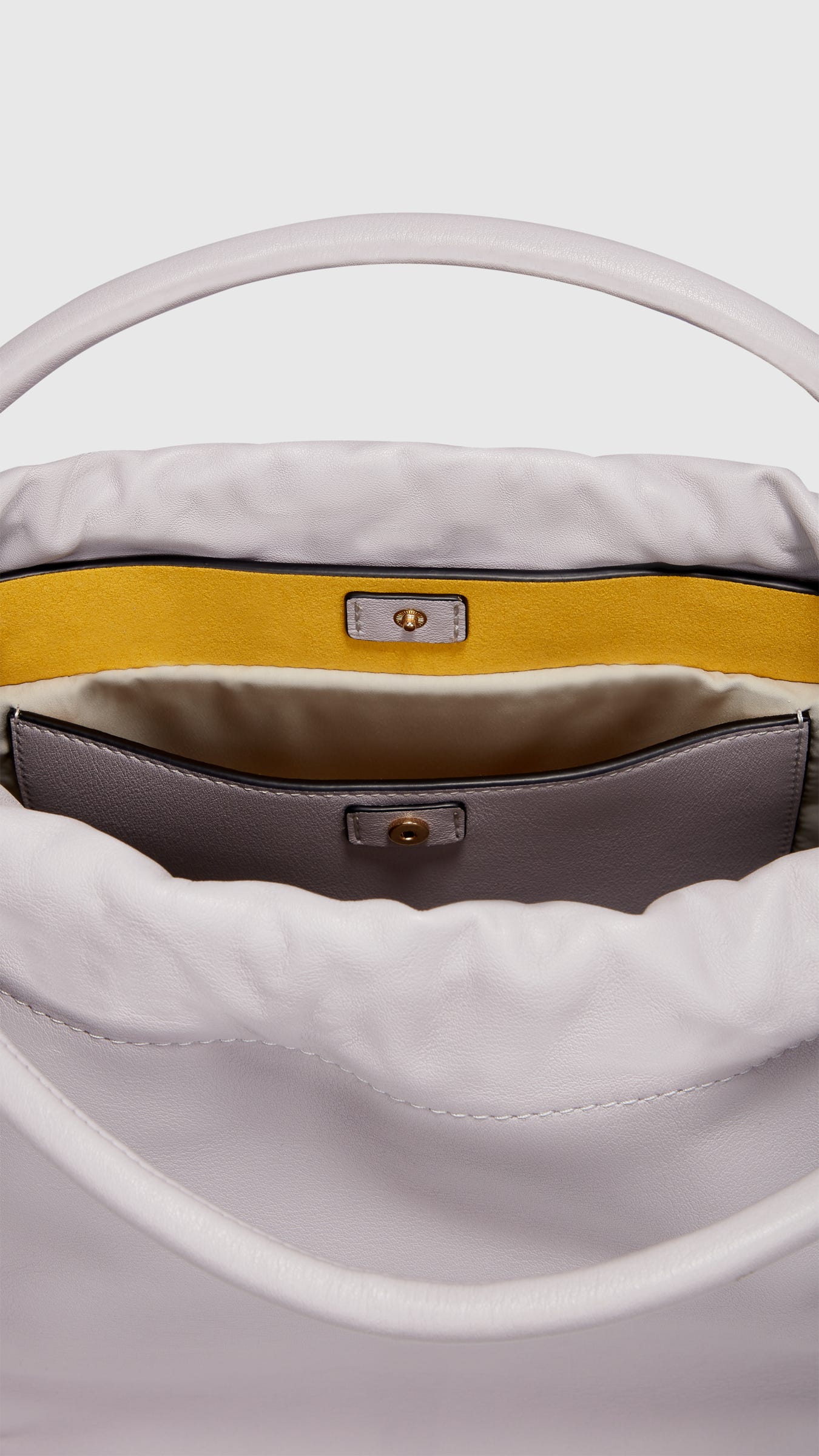 ECCO® Contact Leather Drawstring Bag - Purple - Inside