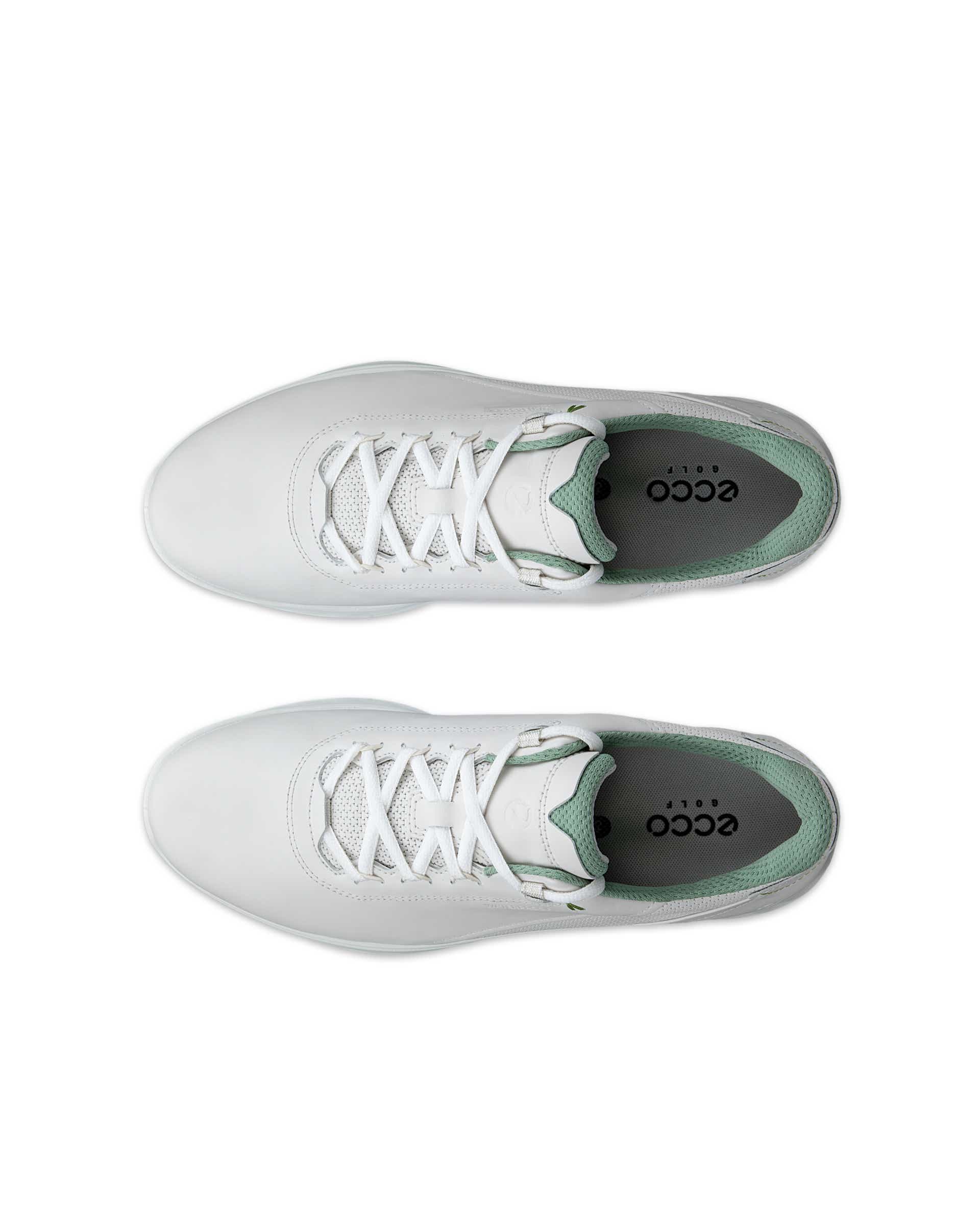 Men's ECCO® Golf S-Casual Leather Waterproof Golf Shoe - White - Top left pair