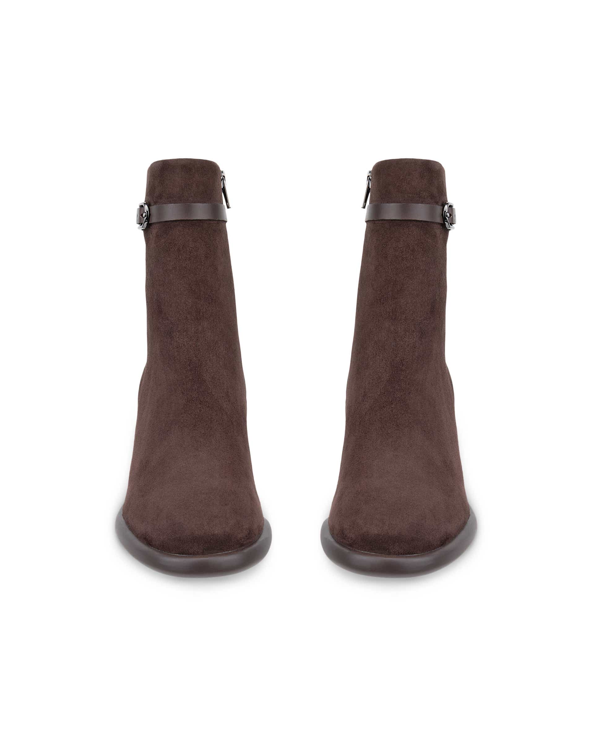 ECCO® SCULPTED LX 55 Damen Ankle Boot aus Veloursleder - Braun - Front pair