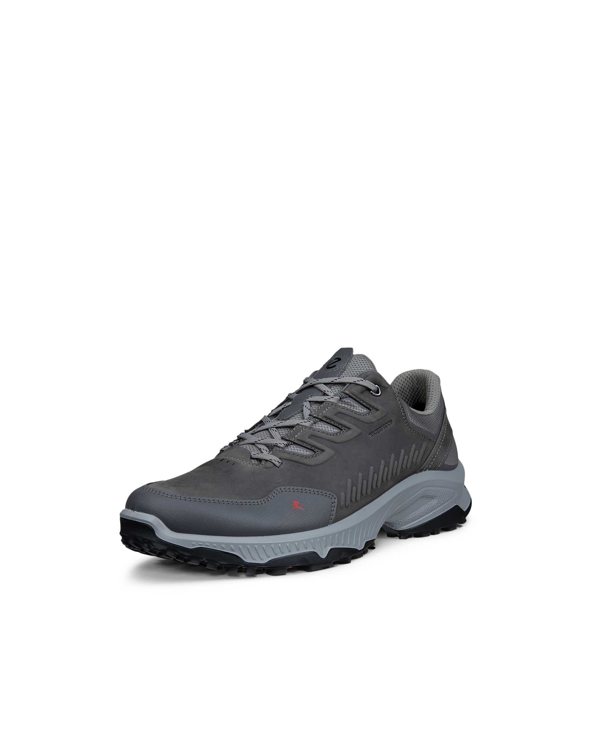 Men's ECCO® RECEPTOR XP Nubuck Outdoor Waterproof Shoe - Gray - Main