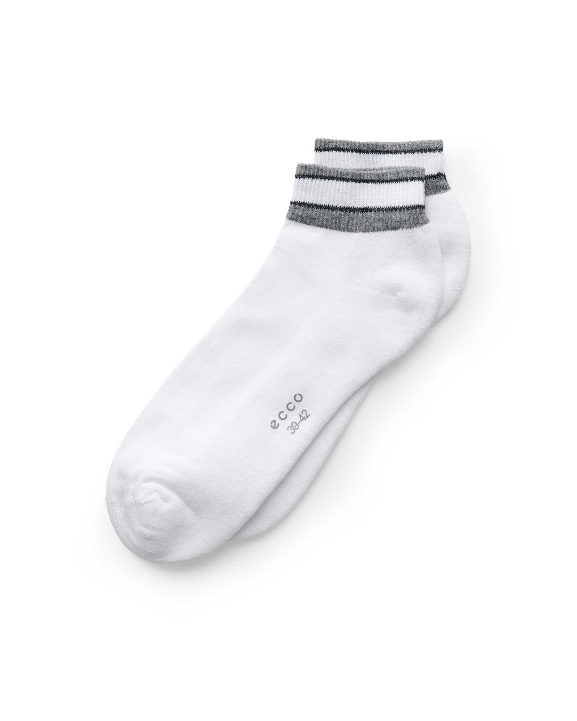 Unisex ECCO® RETRO LOW CUT 2-PACK Low-Cut Socks - White - Detail-1