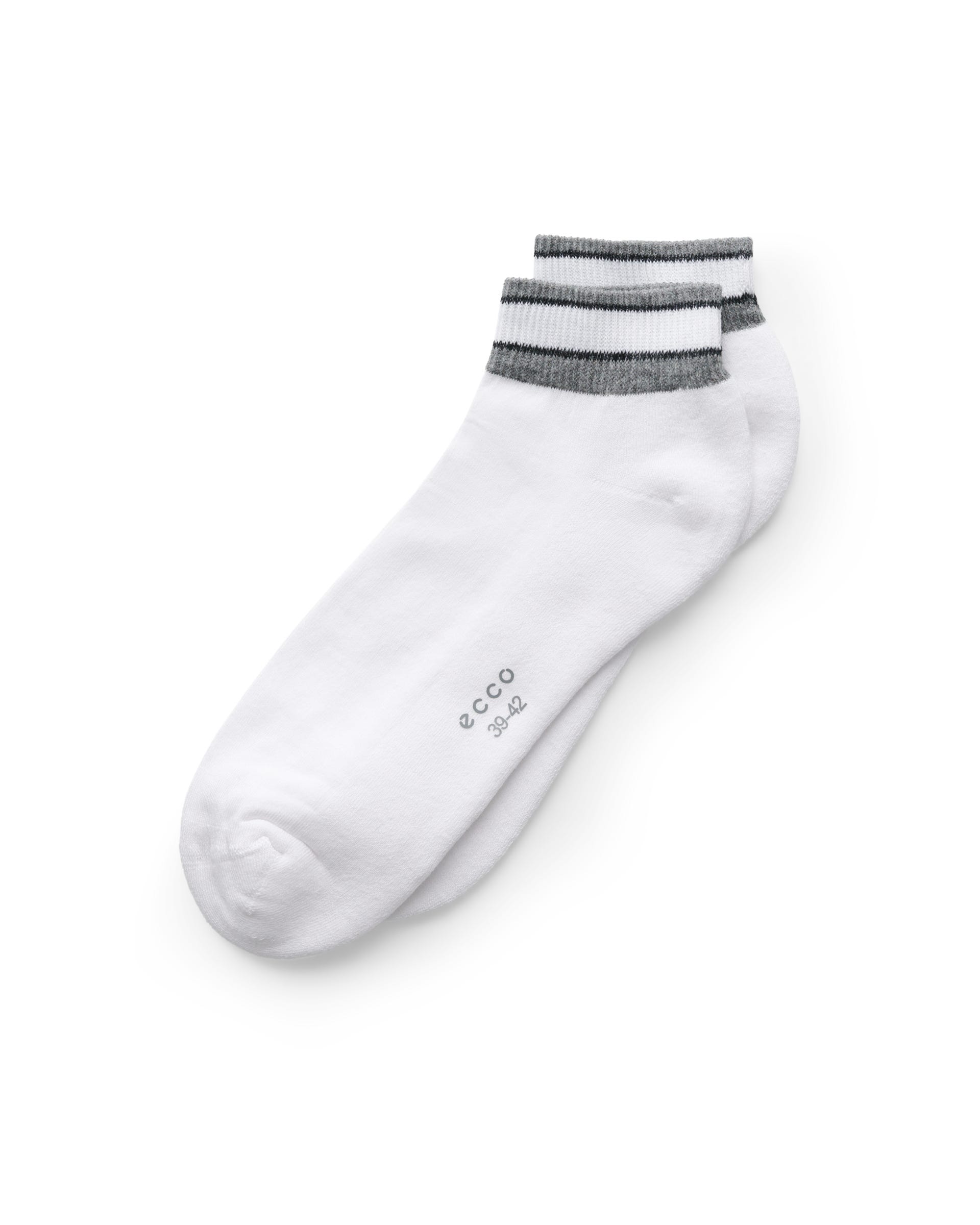 Unisex ECCO® RETRO LOW CUT 2-PACK Low-Cut Socks - White - Detail-1