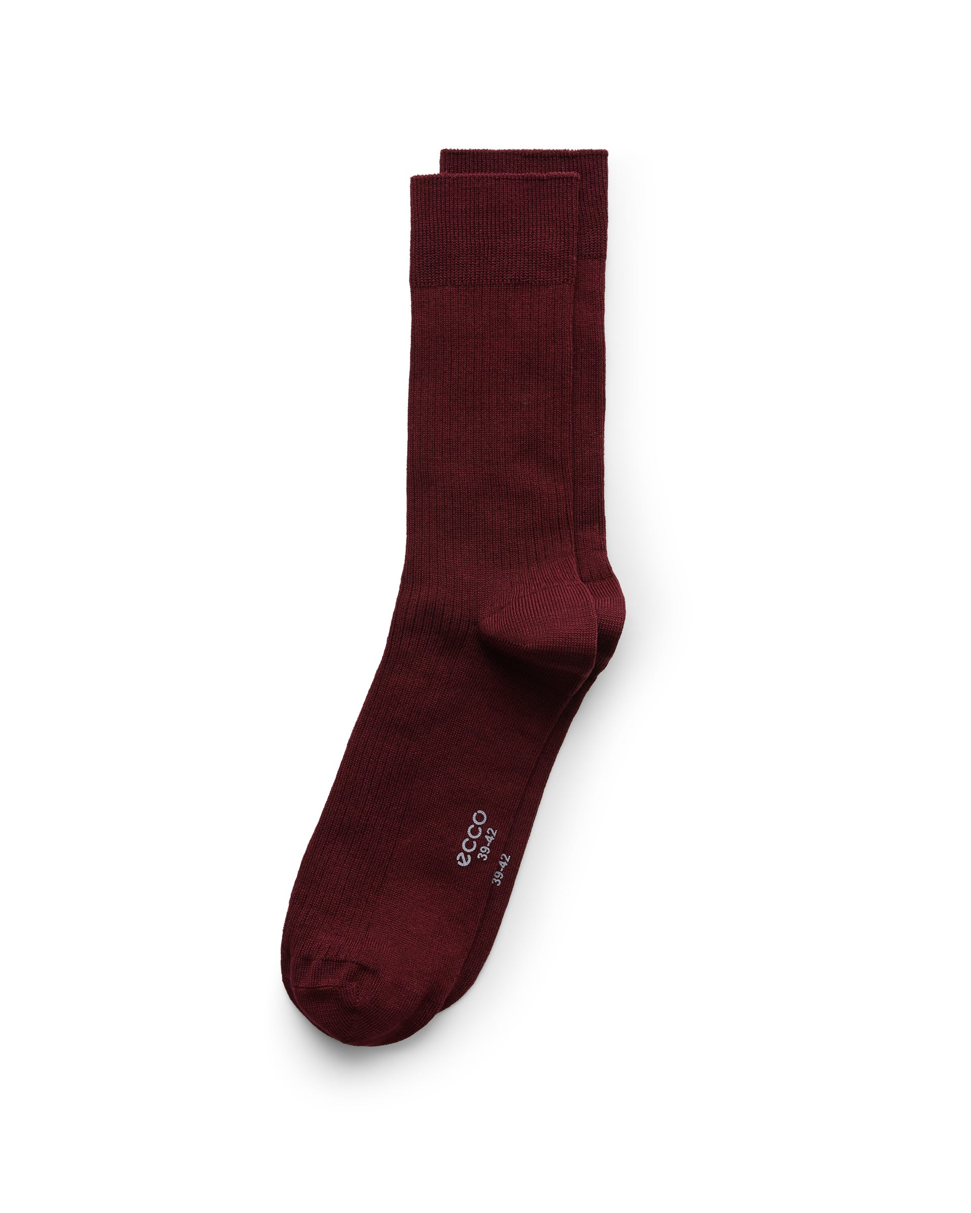 Women's ECCO® CLASSIC WOMEN RIBBED MID Ribbed Mid-Cut Socks - Red - Main