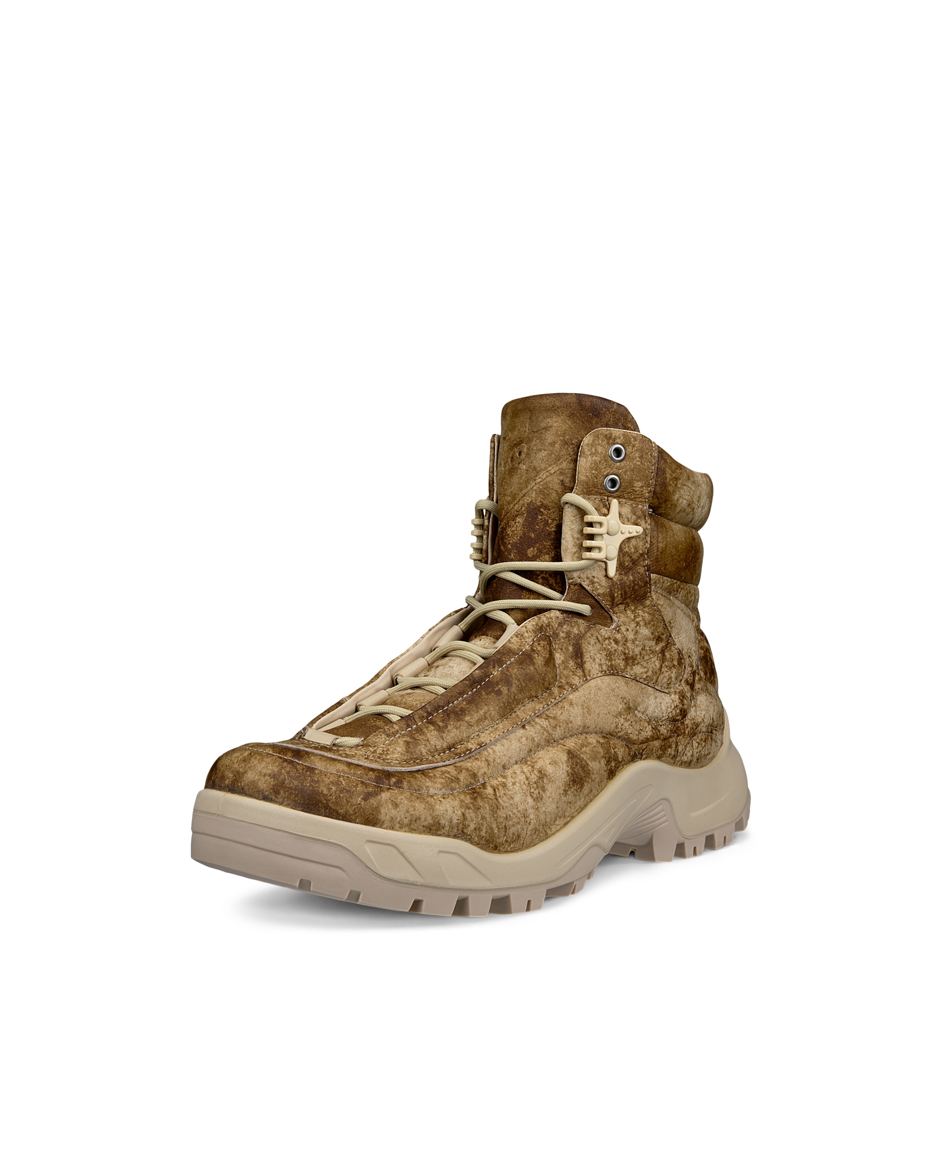 ECCO® Offroad Heren leren outdoor enkellaars - Beige - Main