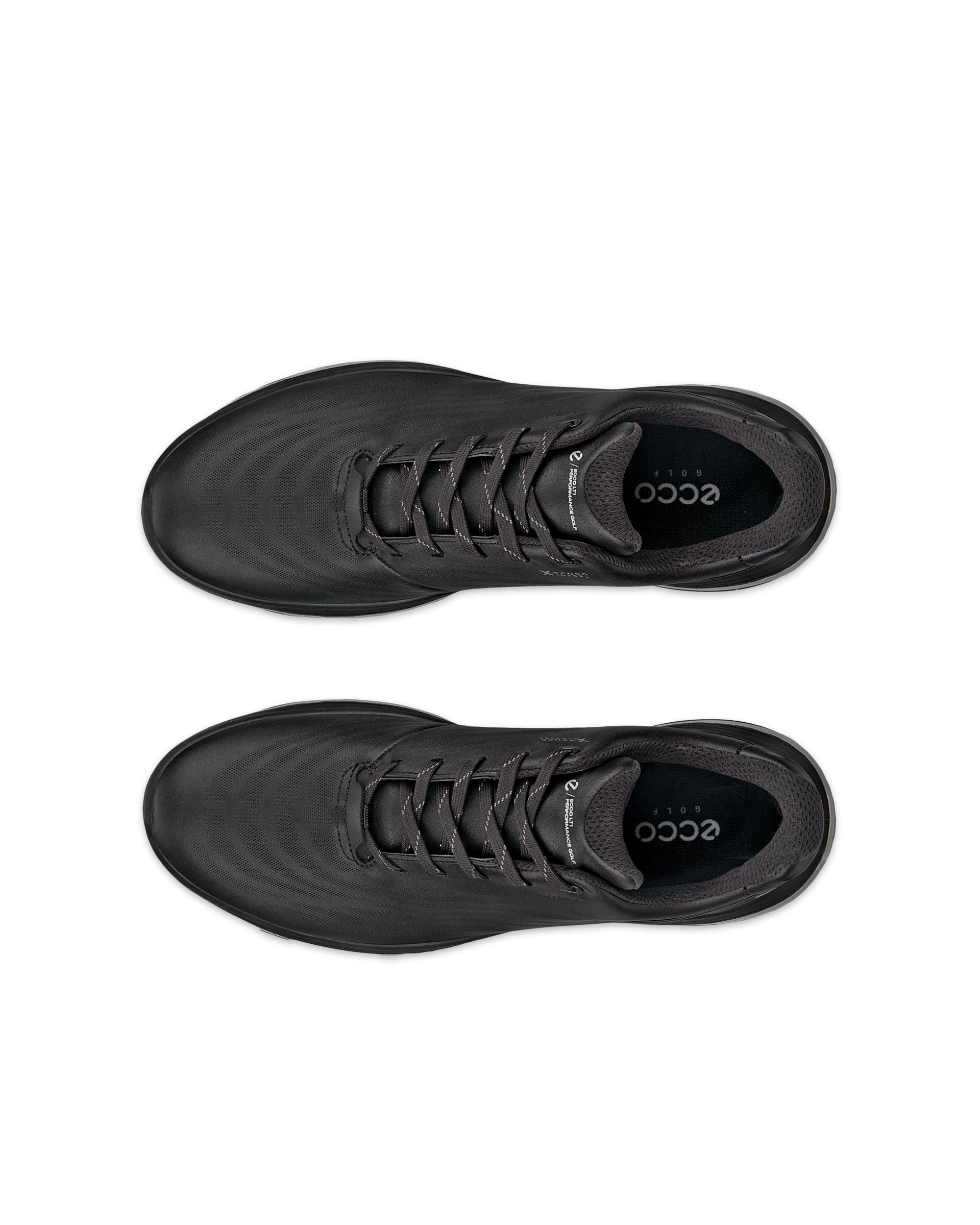 Men's ECCO® Golf LT1 Leather Waterproof Golf Shoe - Black - Top left pair