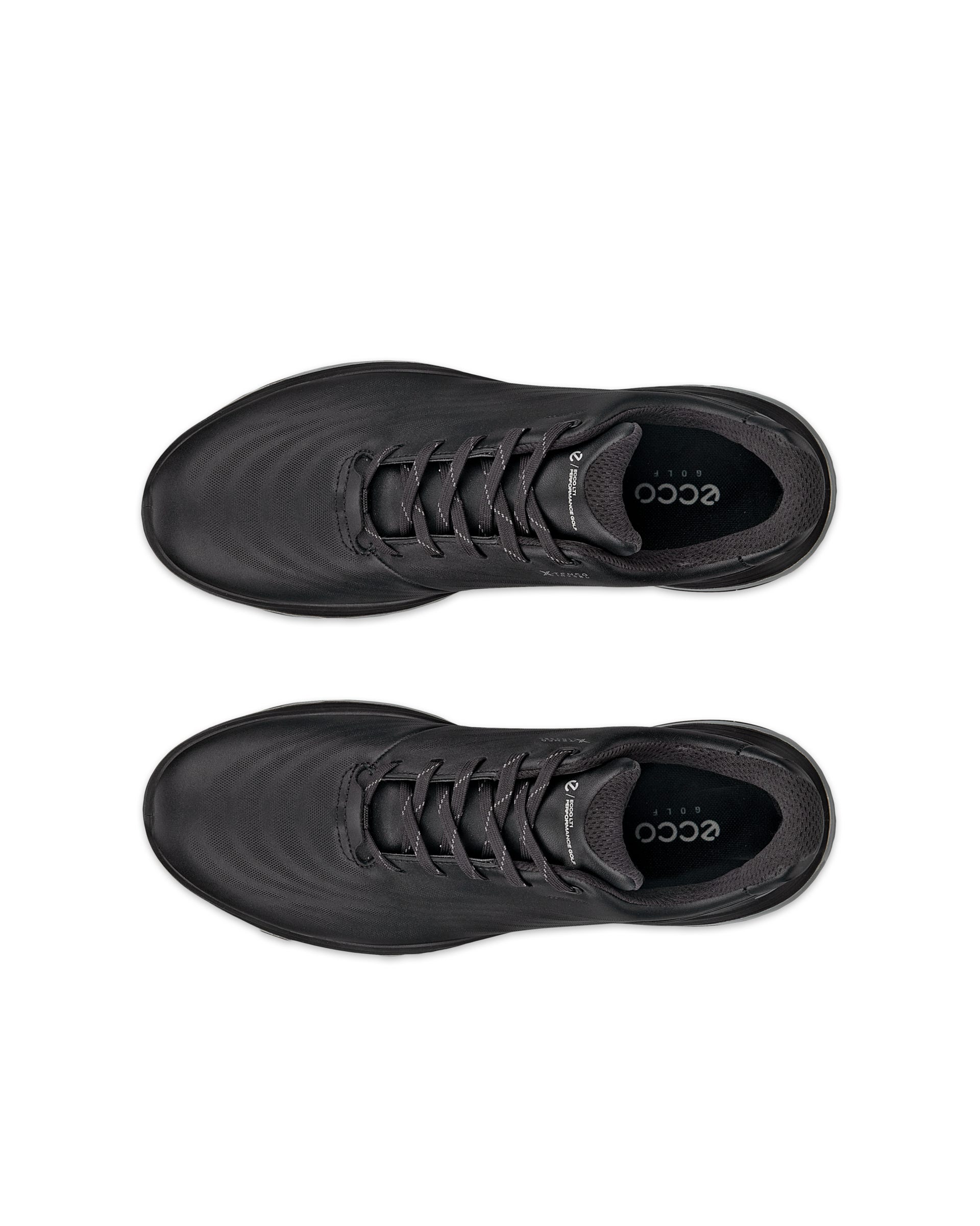 Men's ECCO® Golf LT1 Leather Waterproof Golf Shoe - Black - Top left pair