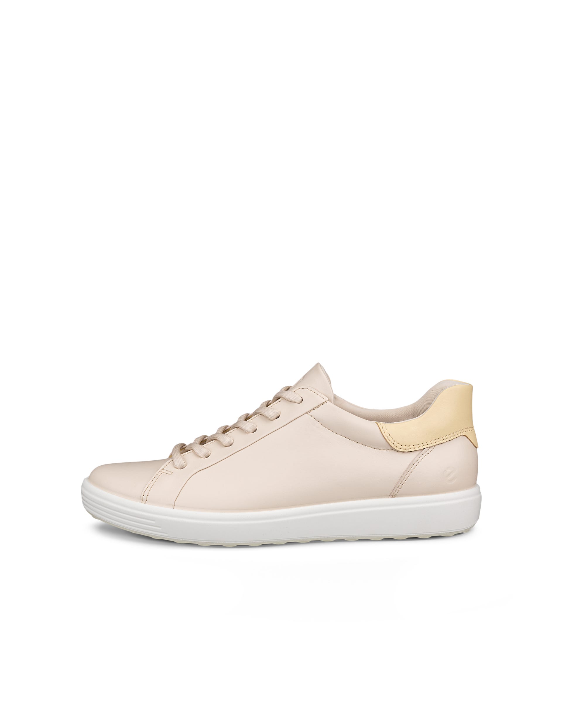 Women's ECCO® Soft 7 Leather Slip-In Sneaker - Beige - Outside