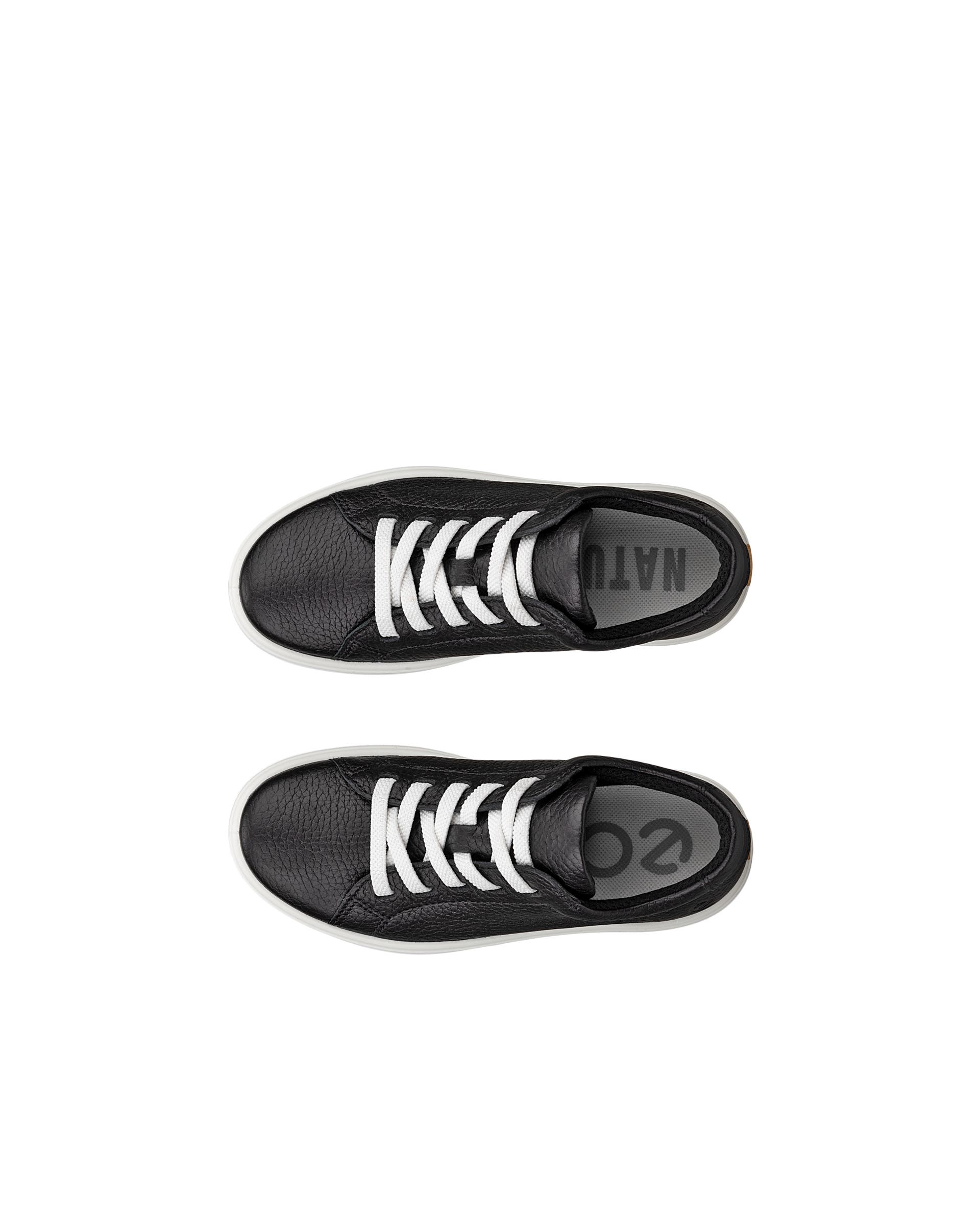 Kids' ECCO® Soft 60 Leather Sneaker - Black - Top left pair
