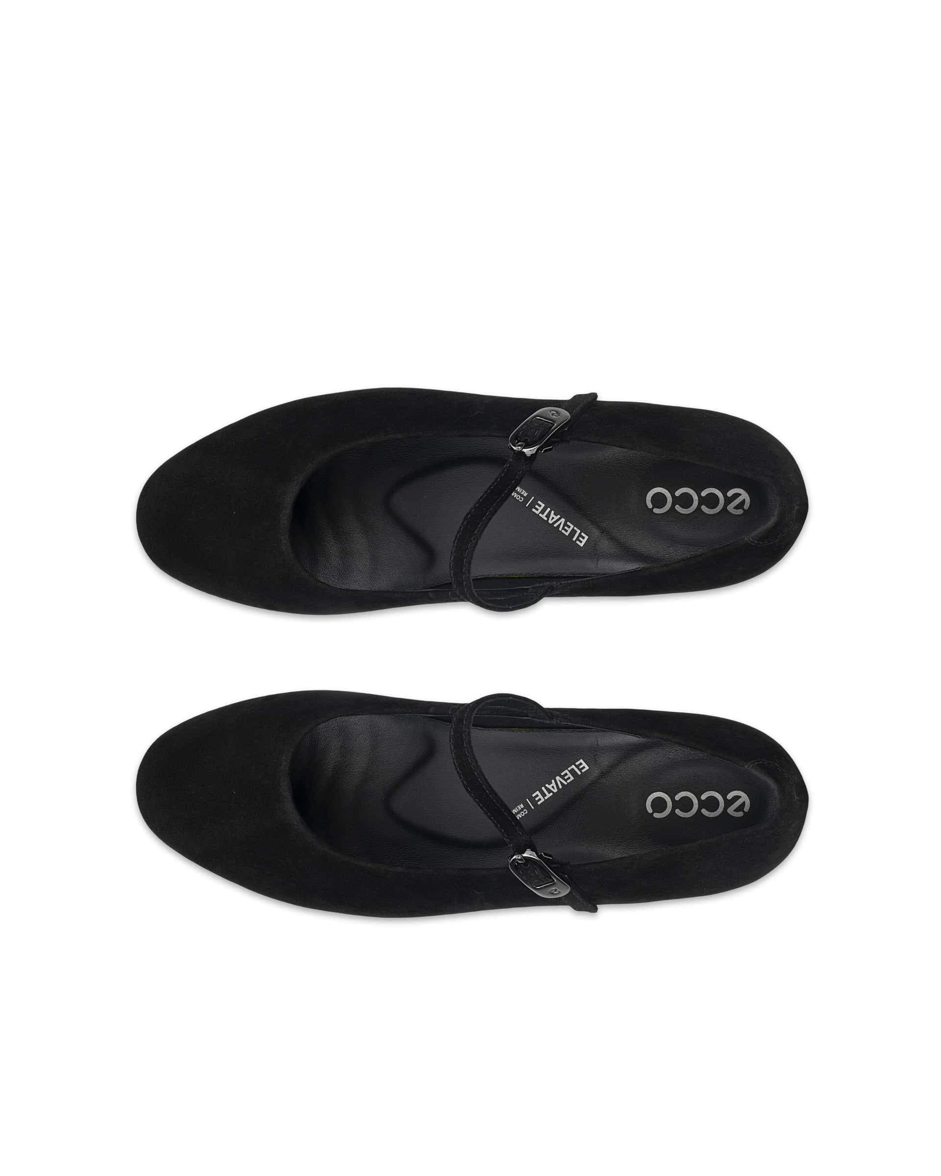 ECCO® ELEVATE WEDGE babies daim pour femme - Noir - Top left pair