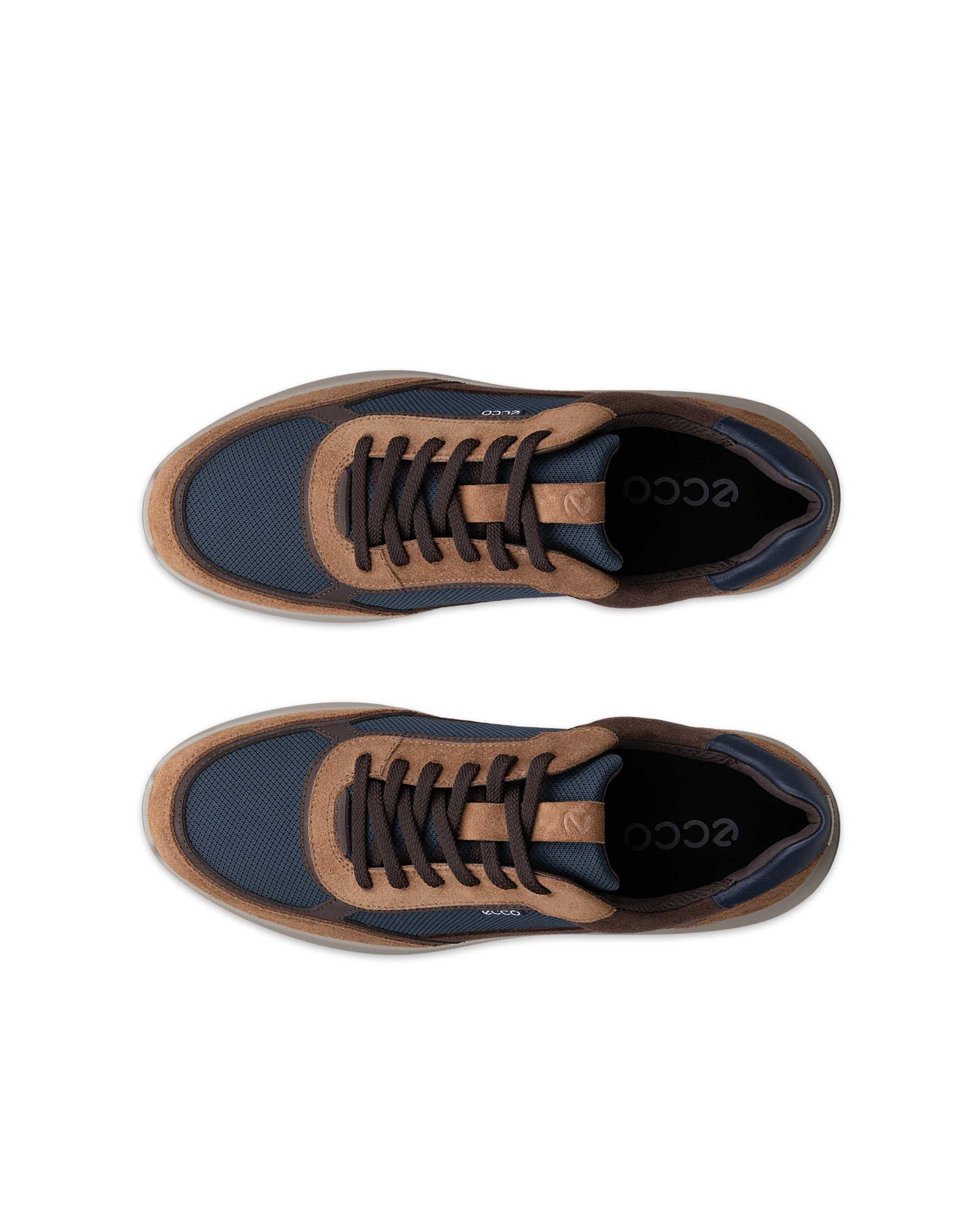 Men's ECCO® CITY STRIDE Leather Sneaker - Blue - Top left pair
