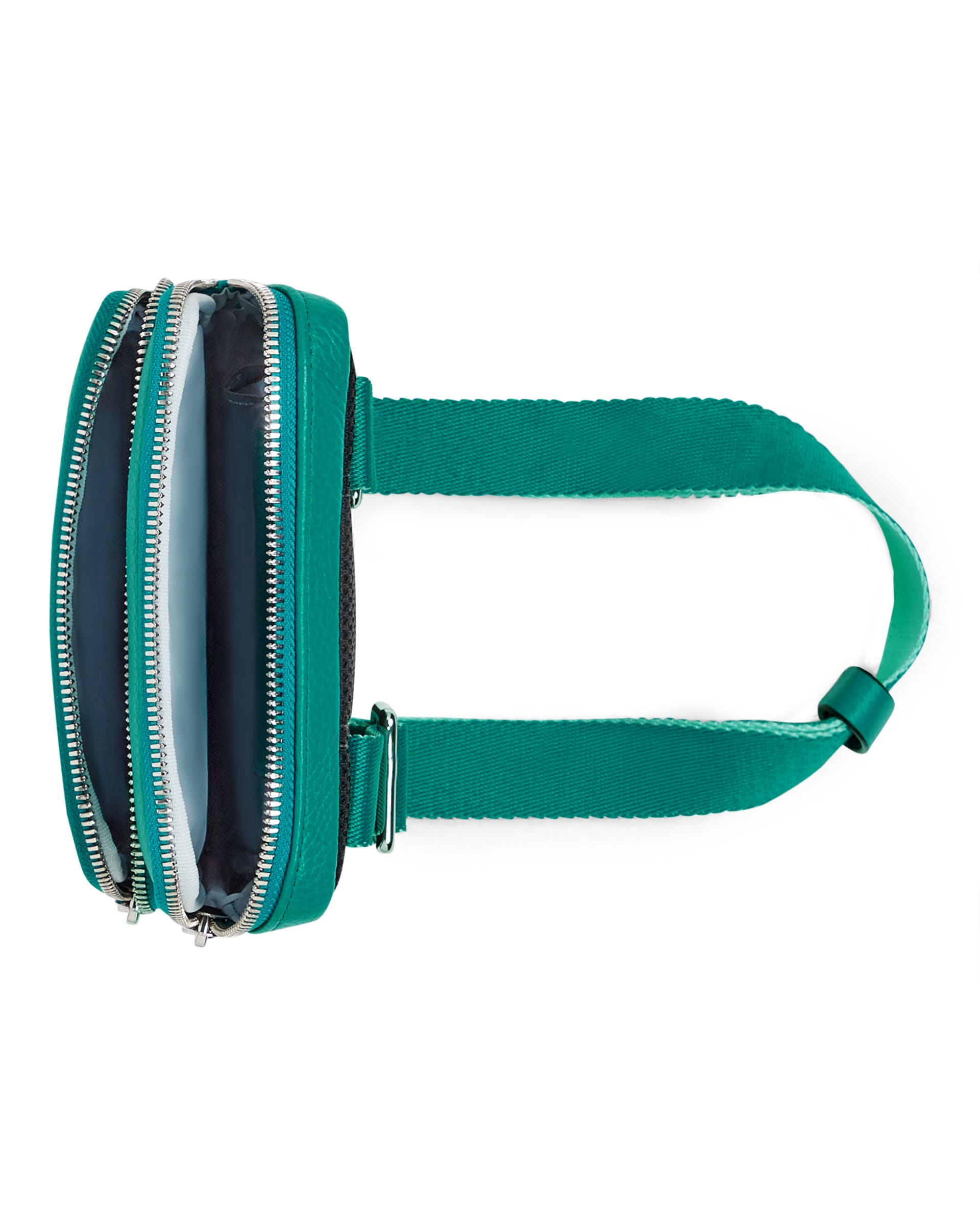 ECCO® Flat Pouch Pebbled Leather Crossbody Bag - Green - Birdeye