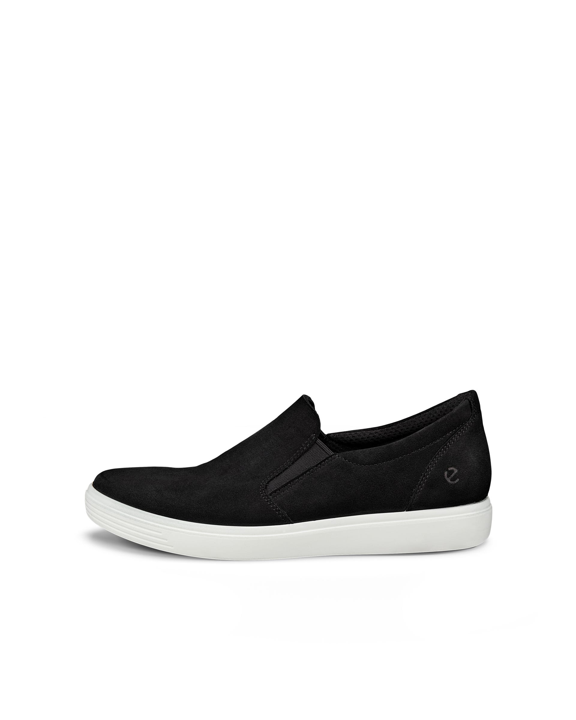 Ženski športni čevlji brez vezalk iz nubuka ECCO® CLASSIC SNEAKER - Črna - Outside