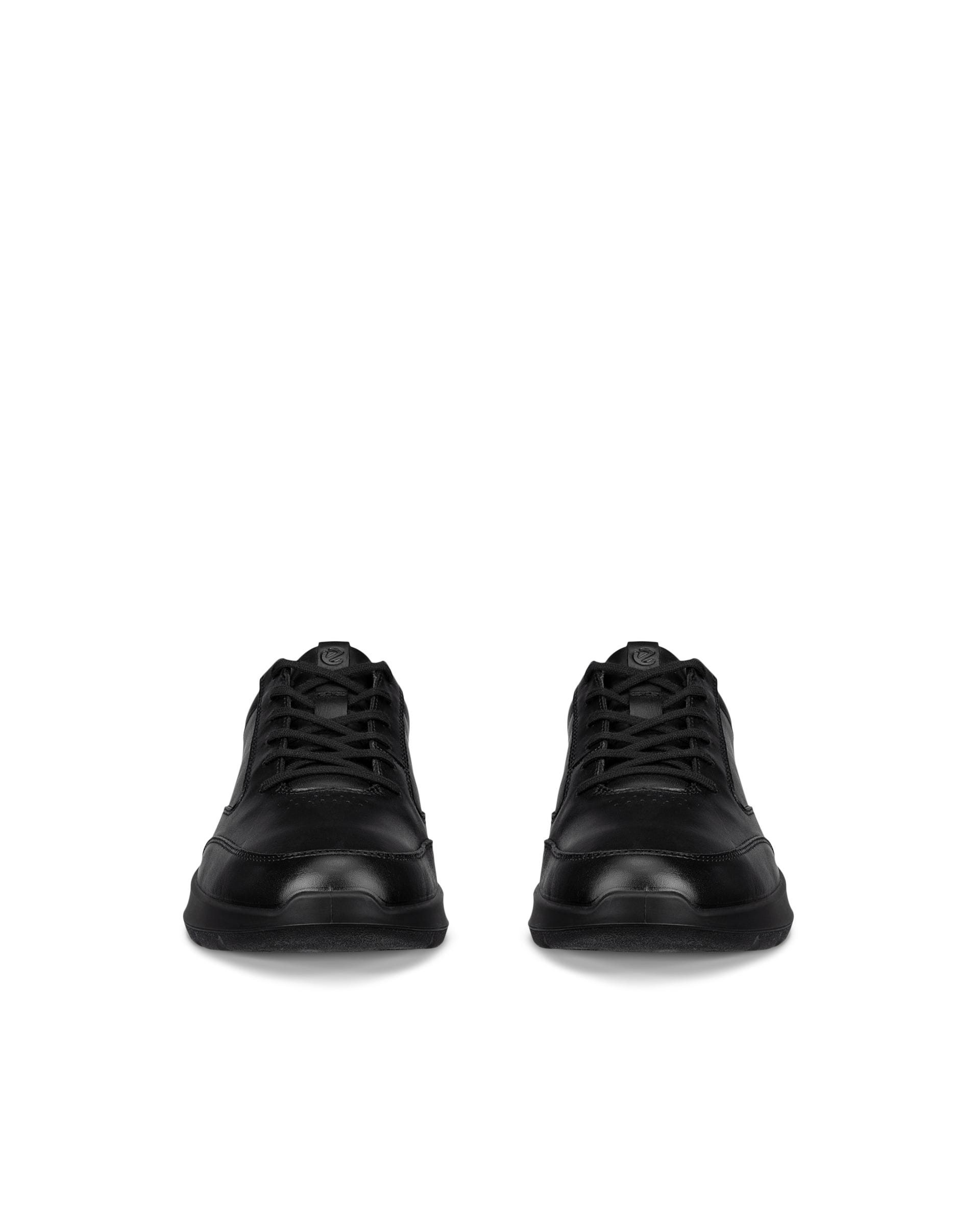 Men's ECCO® CITY STRIDE Leather Trainer - Black - Front pair