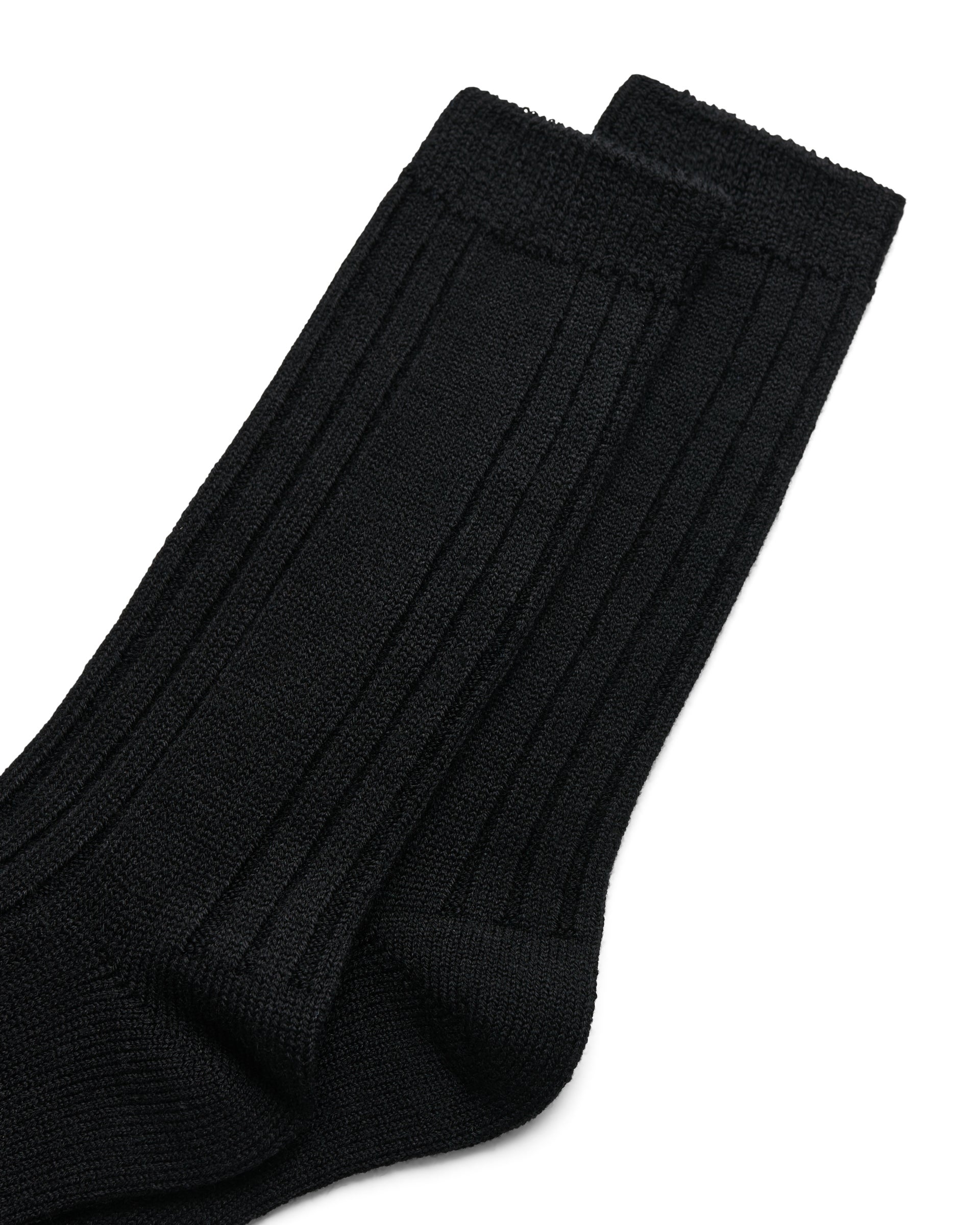 Unisex rebrované stredne vysoké ponožky ECCO® - Čierna - Detail-1