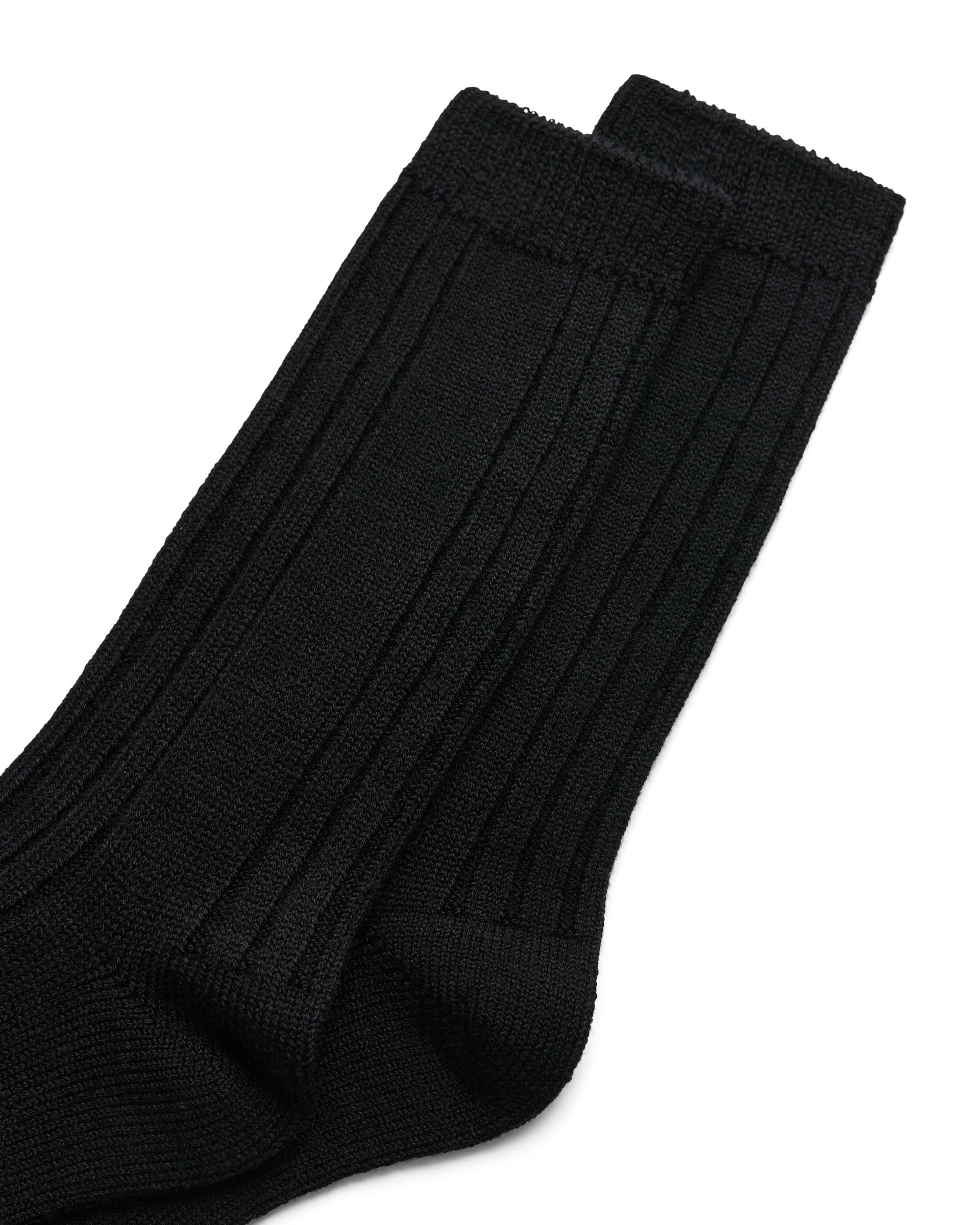 ECCO® Unisex Halbhohe gerippte Socken - Schwarz - Detail-1