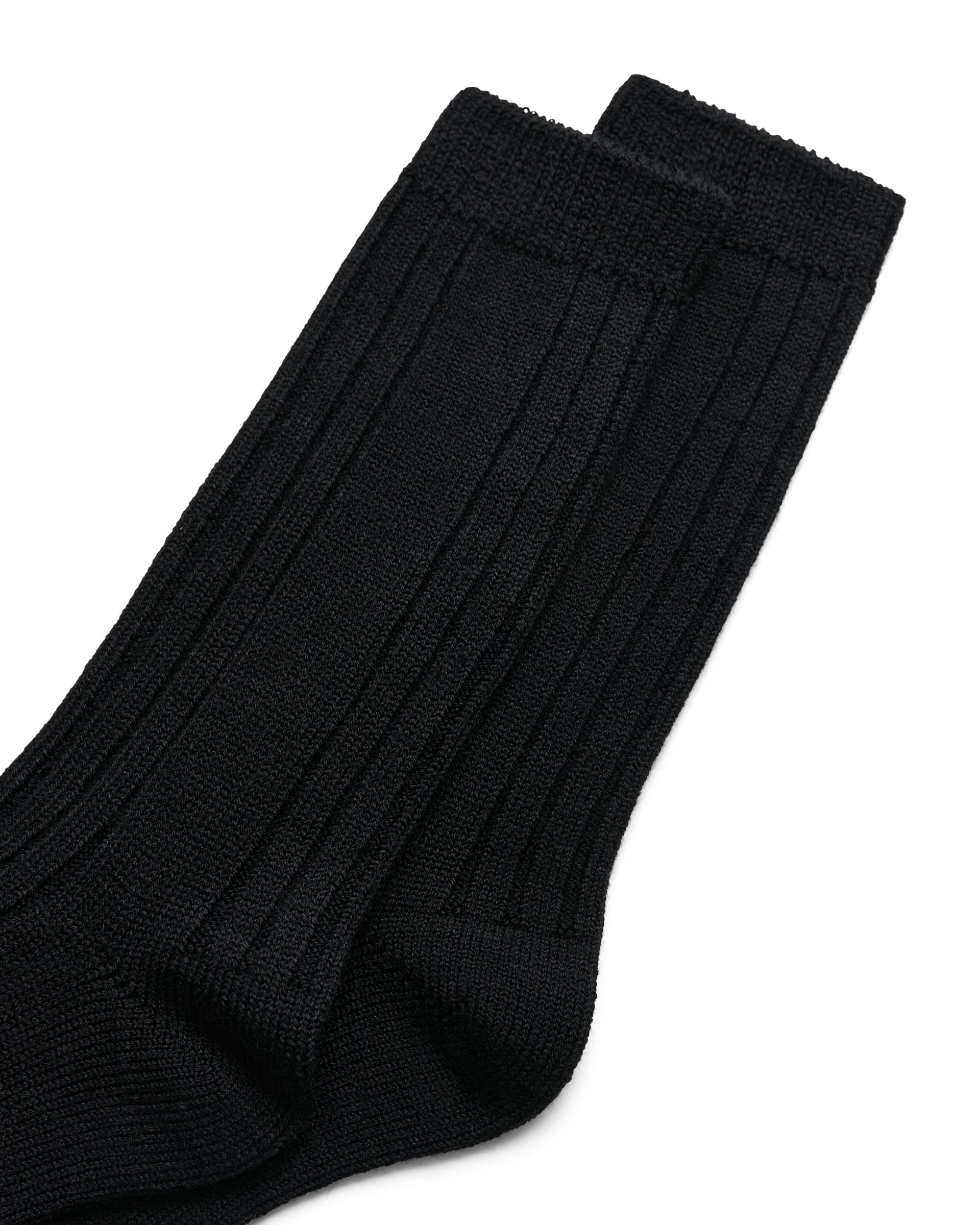 ECCO® Unisex Halbhohe gerippte Socken - Schwarz - Detail-1
