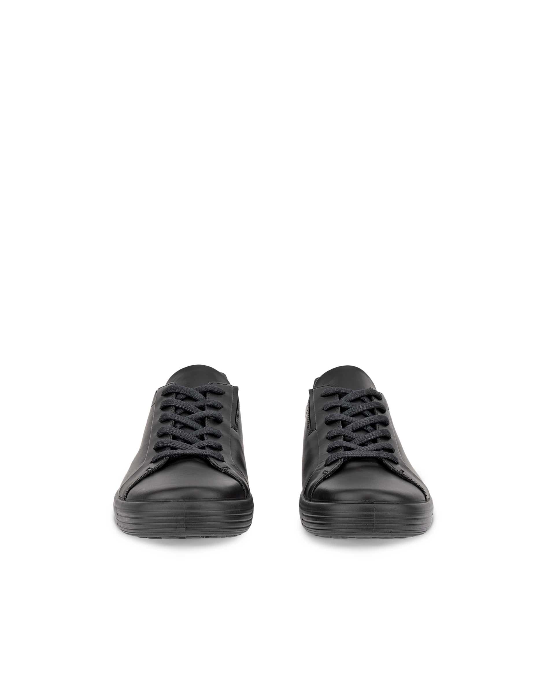 ECCO® SOFT 7 heren leren sneaker - Zwart - Front pair