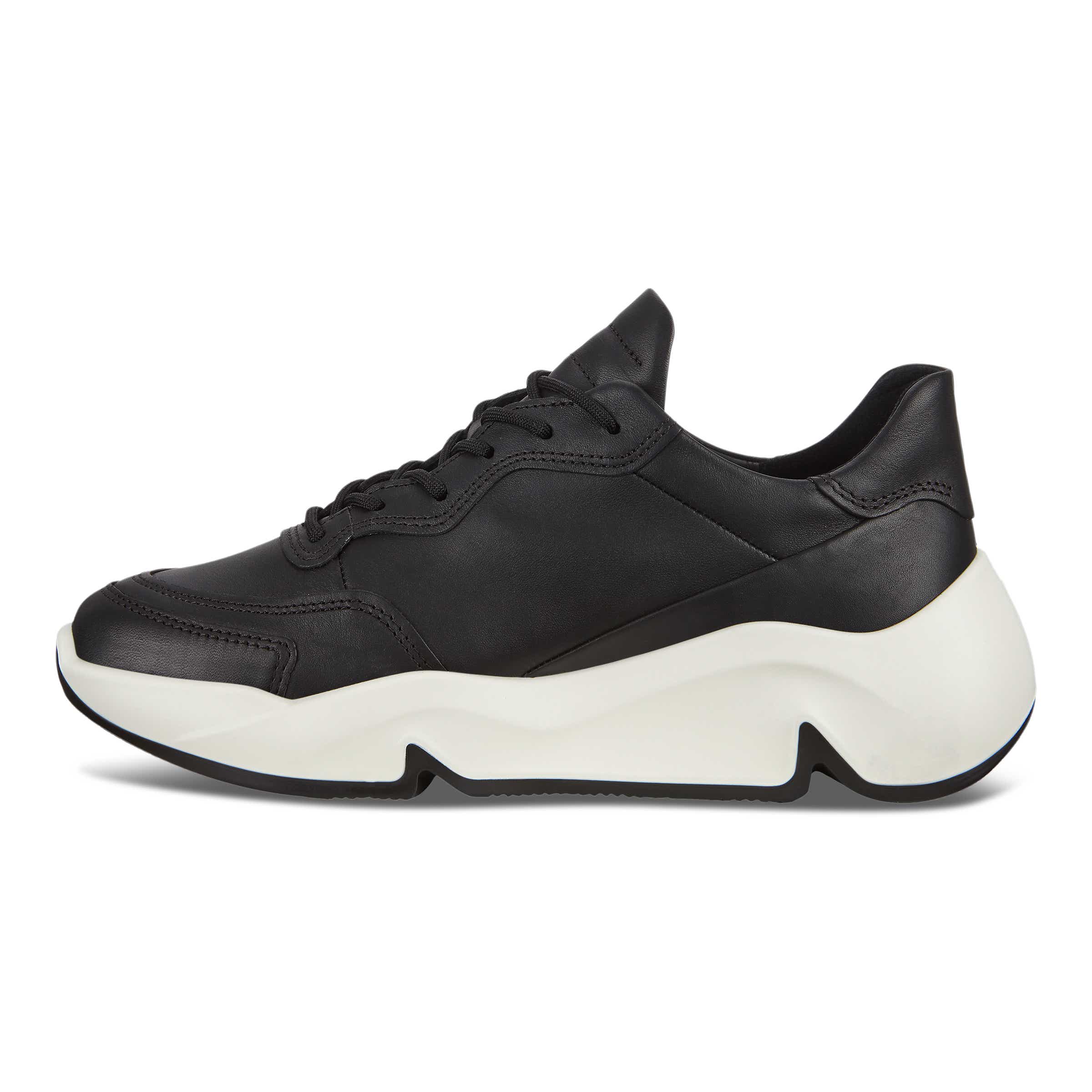 Women's ECCO® Chunky Leather Platform Sneaker - Black - Inside