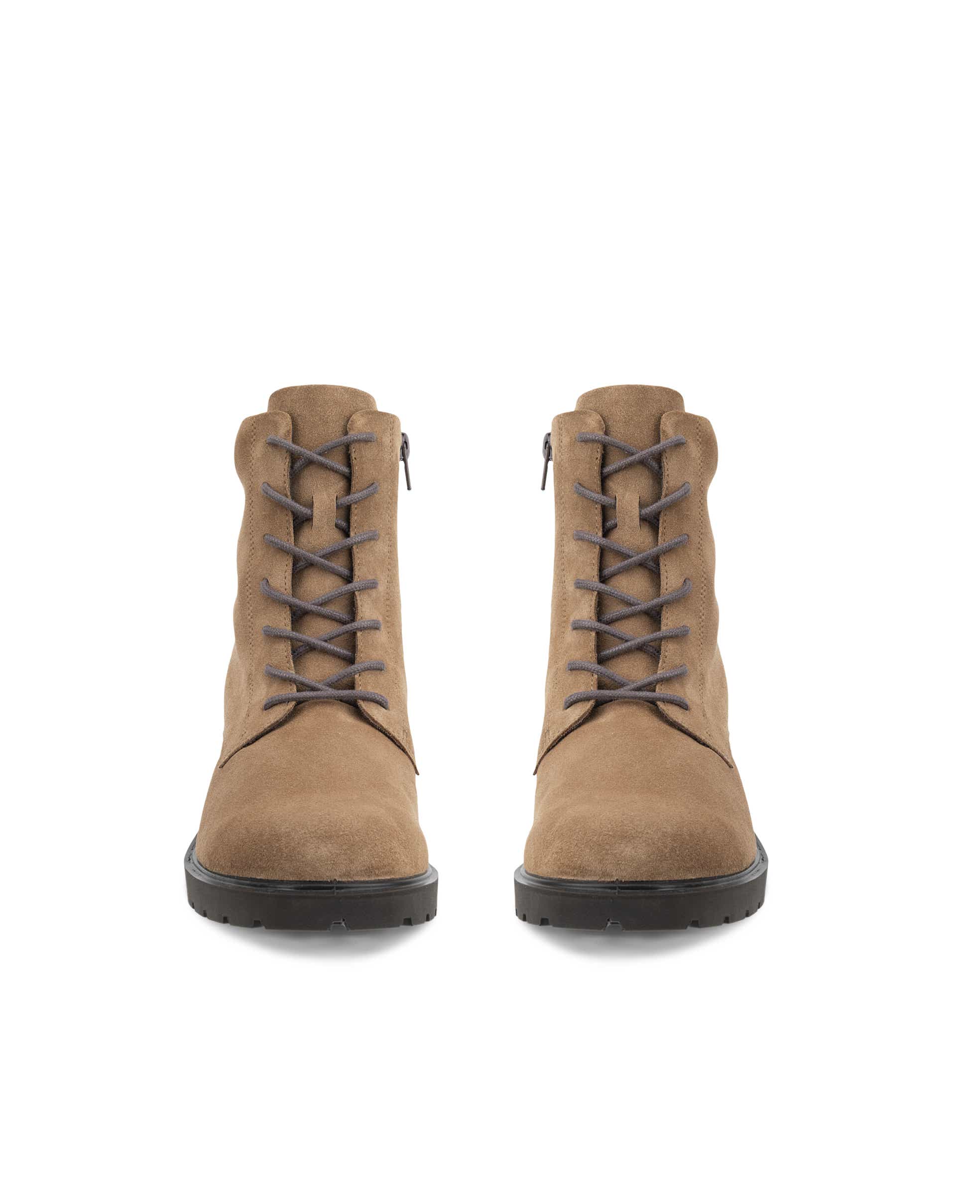 Women's ECCO® METROPOLE VIENNA Suede Mid-Cut Boot - Brown - Front pair